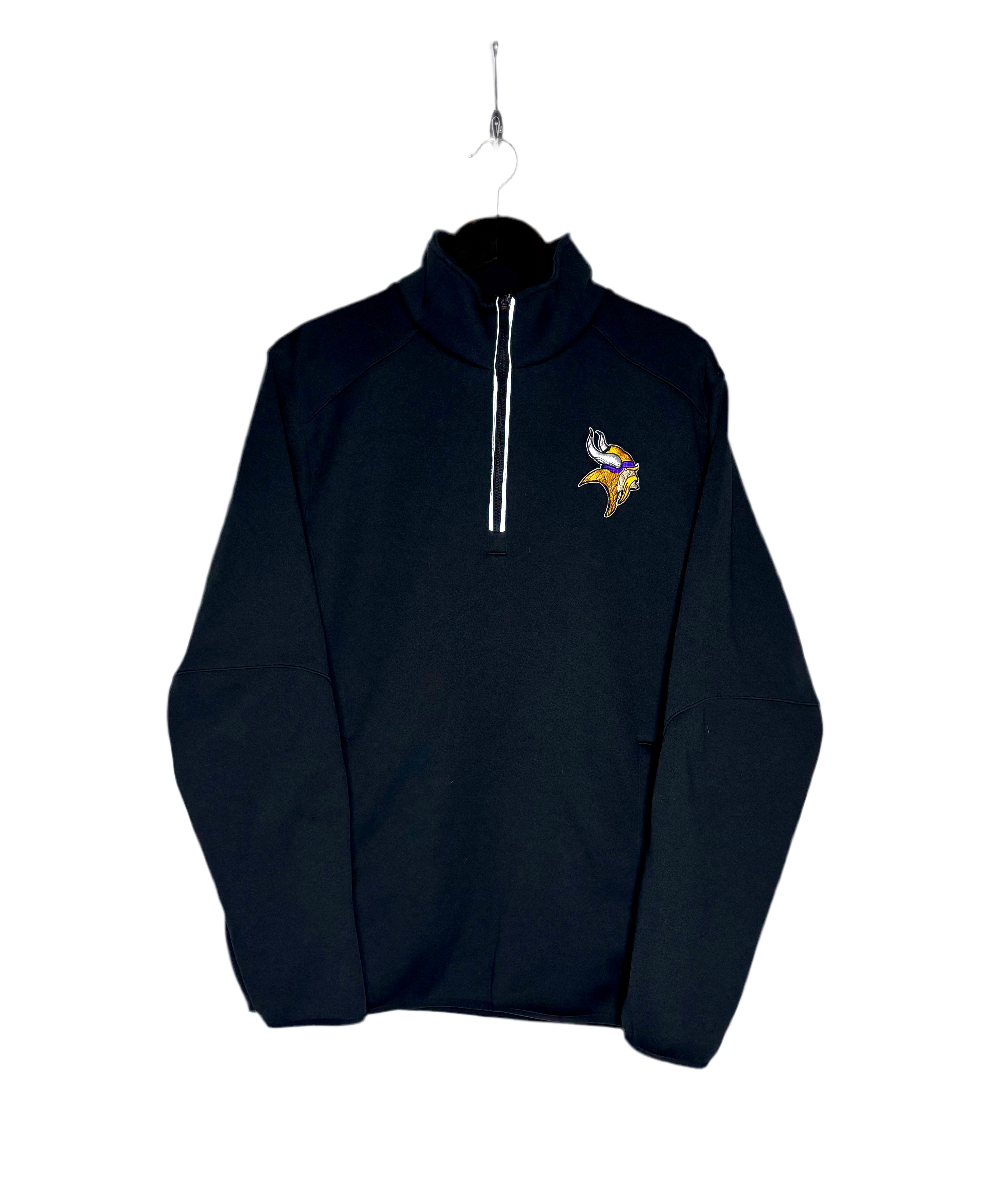 NFL Vintage Minnesota Vikings Q-Zip Sweater Schwarz Größe M