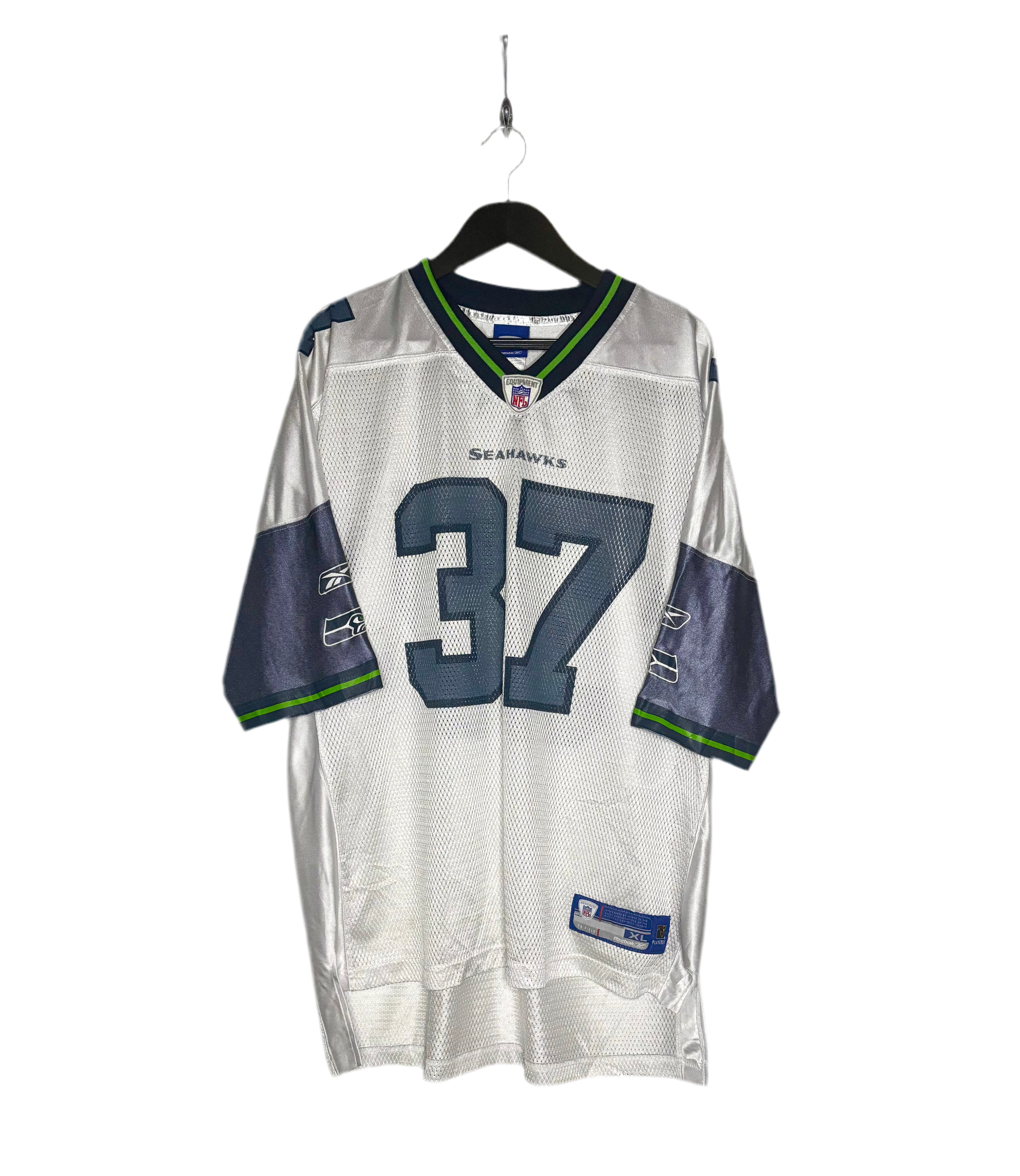Reebok NFL Vintage Seattle Seahawks Jersey #37 Shaun Alexander Weiß Größe XL