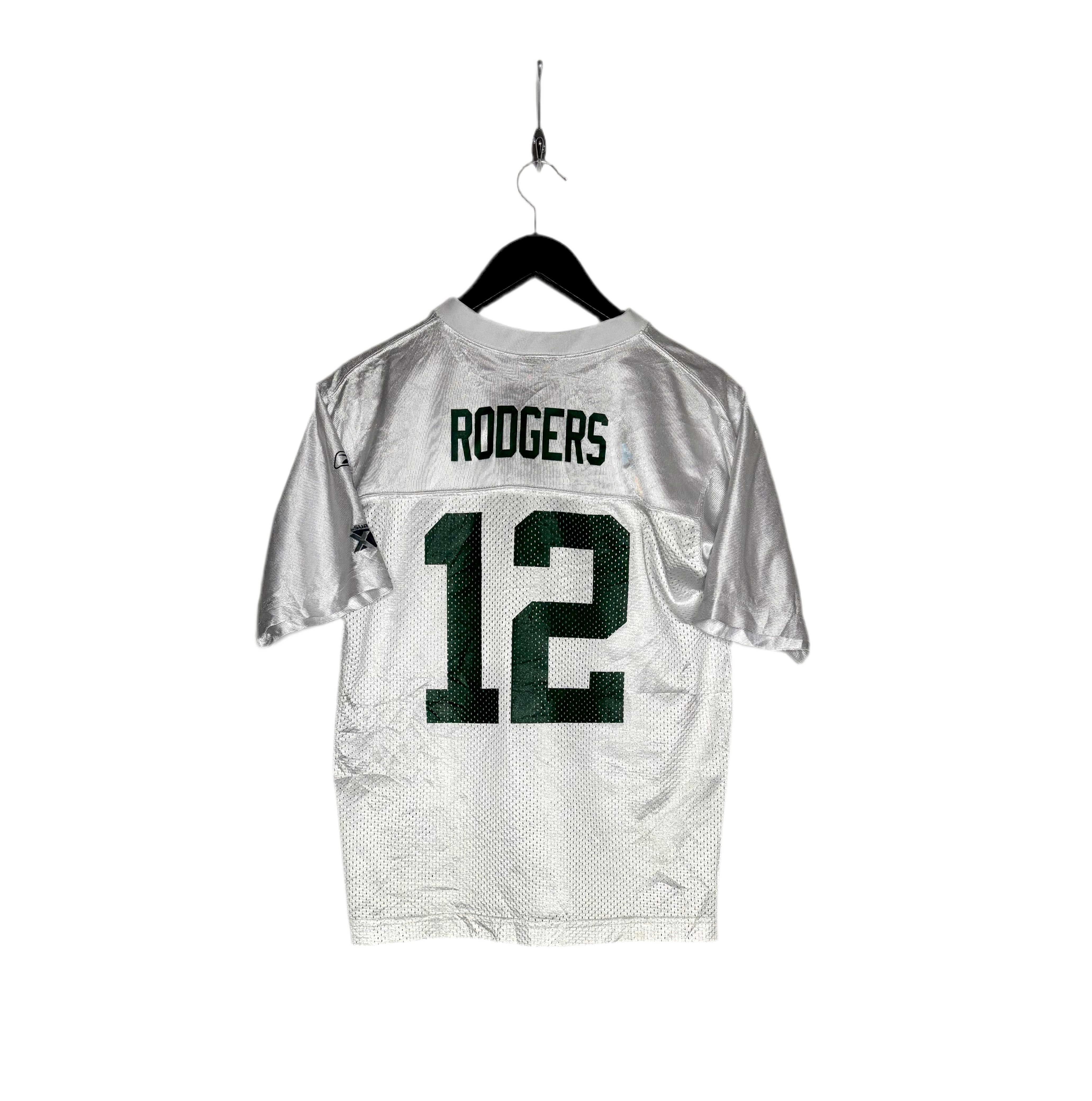 Reebok NFL Green Bay Packers Jersey #12 Aaron Rodgers Weiß Größe L Kinder