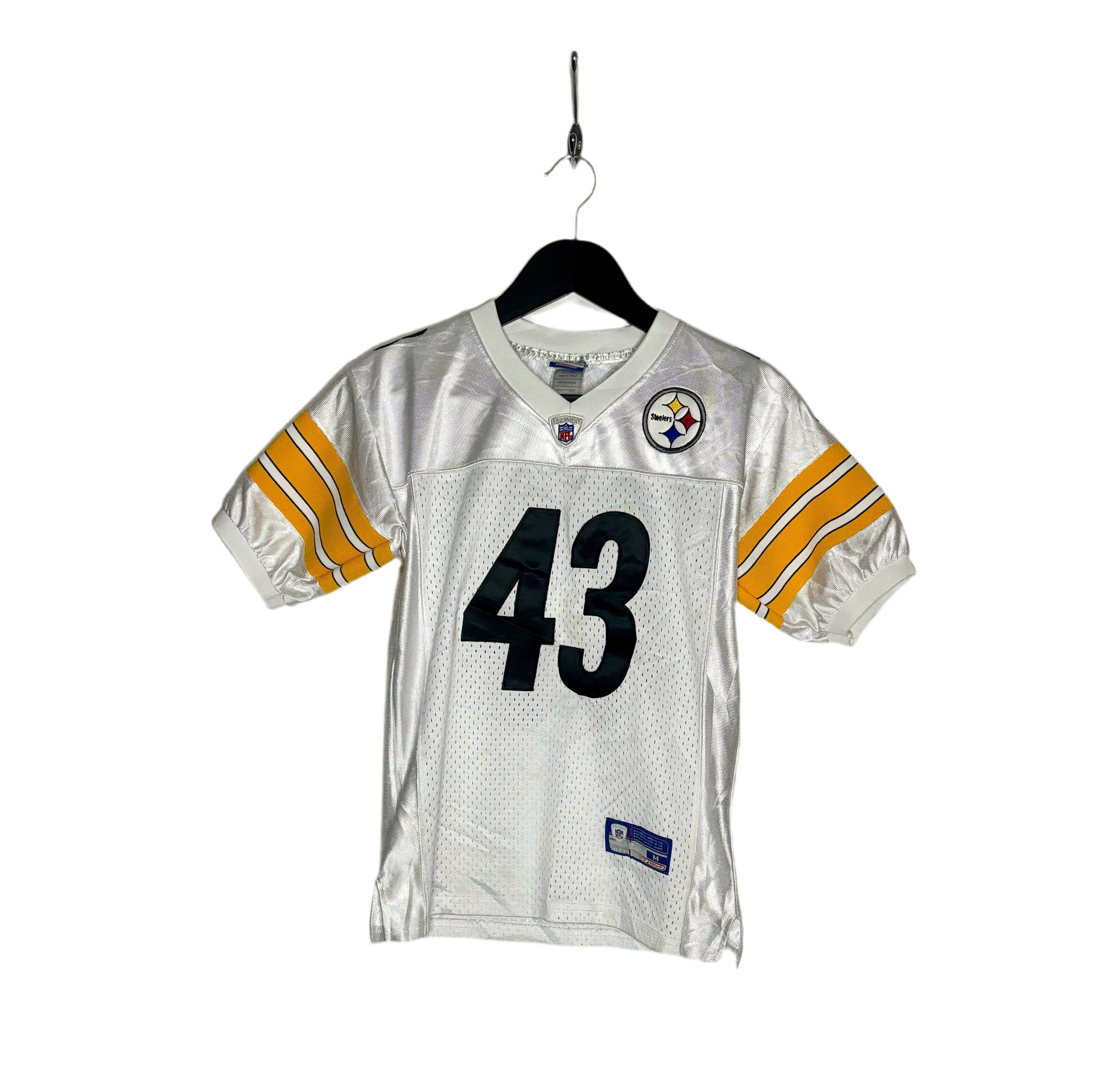 NFL Vintage Jersey Pittsburgh Steelers #43 Troy Palamalu Weiß Größe M Kinder