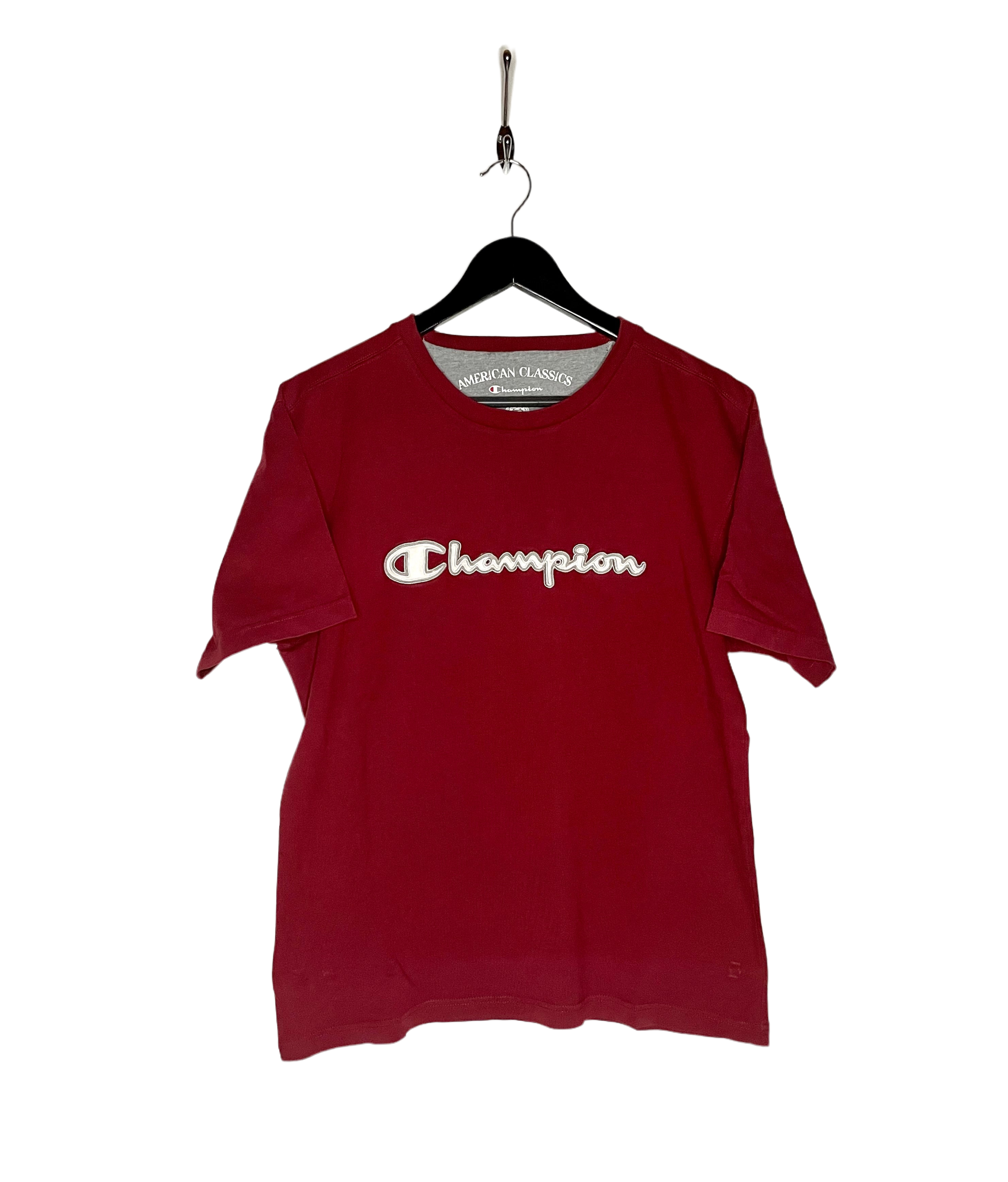 Champion Vintage T-Shirt Bestickt Rot Größe S