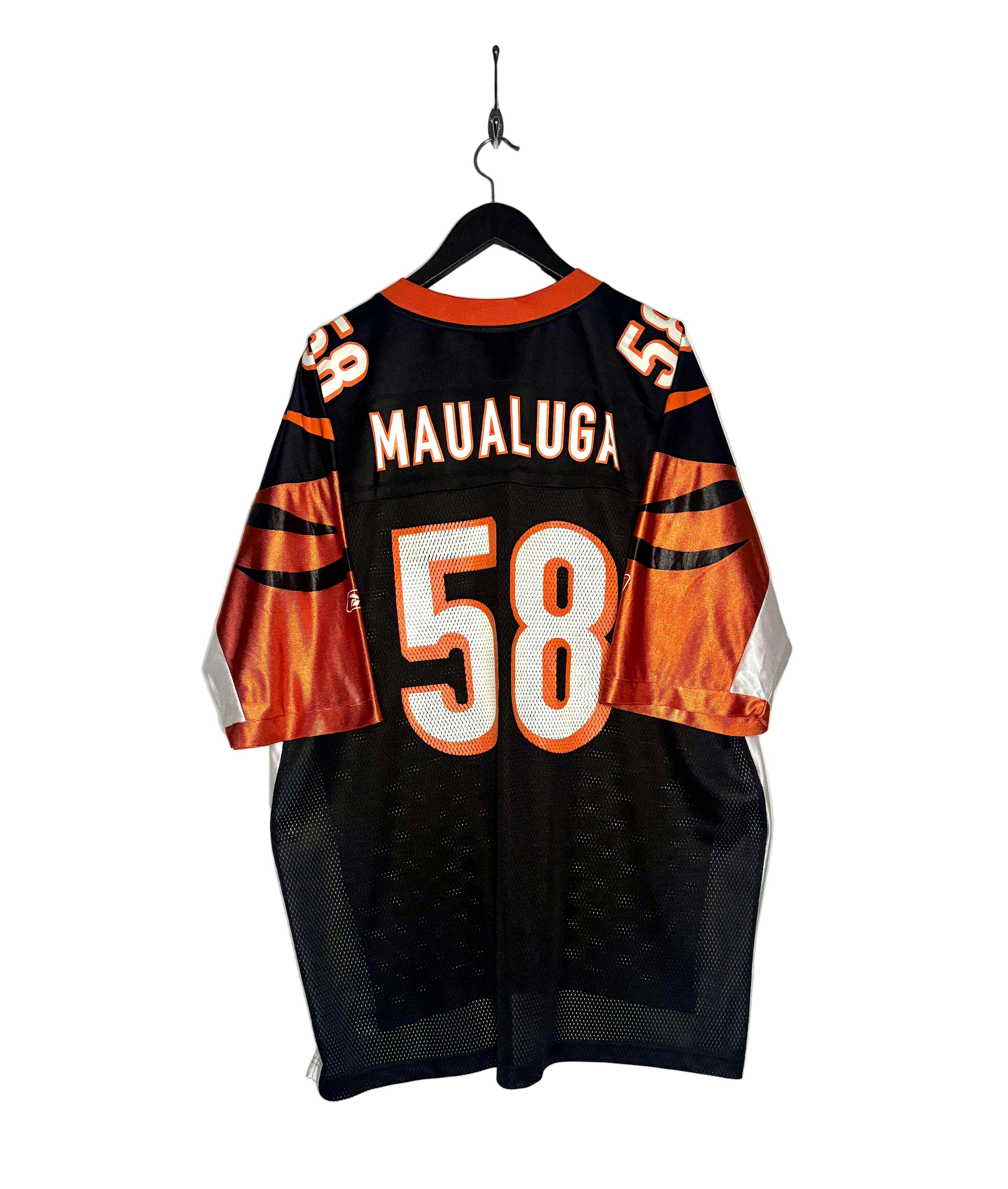 Reebok Vintage Cincinnati Bengals Jersey #58 Rey Maualuga Orange Größe XXL
