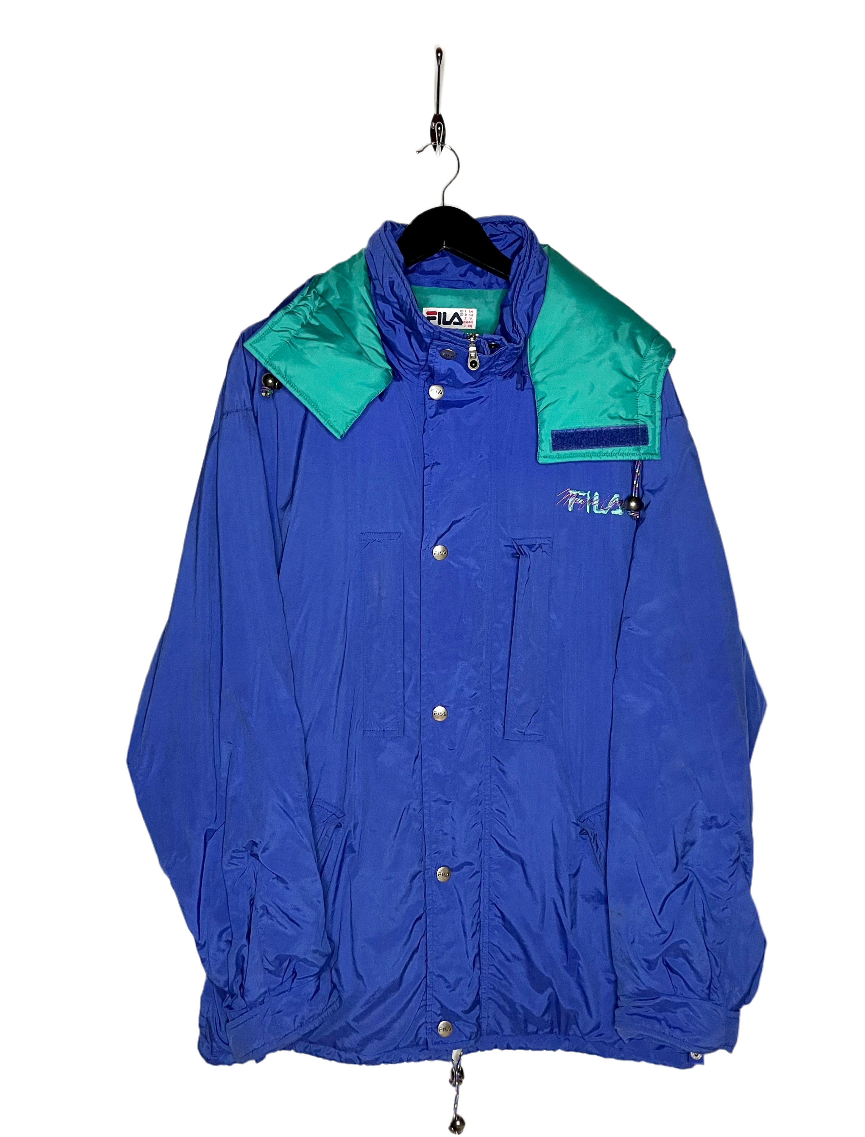 Fila Vintage Padded Jacket Blue/Turquoise Size 3XL 