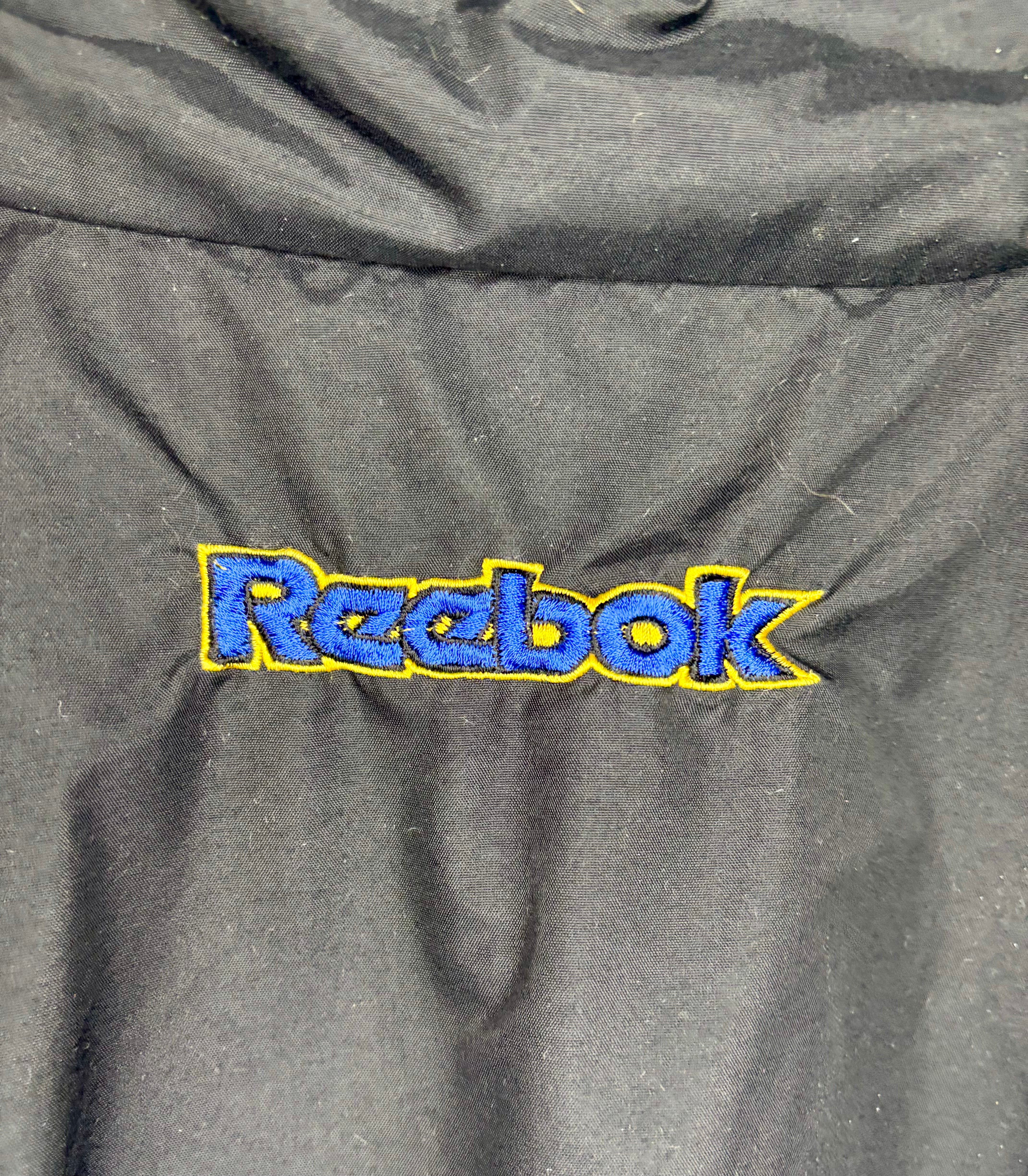 Reebok Vintage Windbreaker Schwarz/Gelb/Blau Größe L
