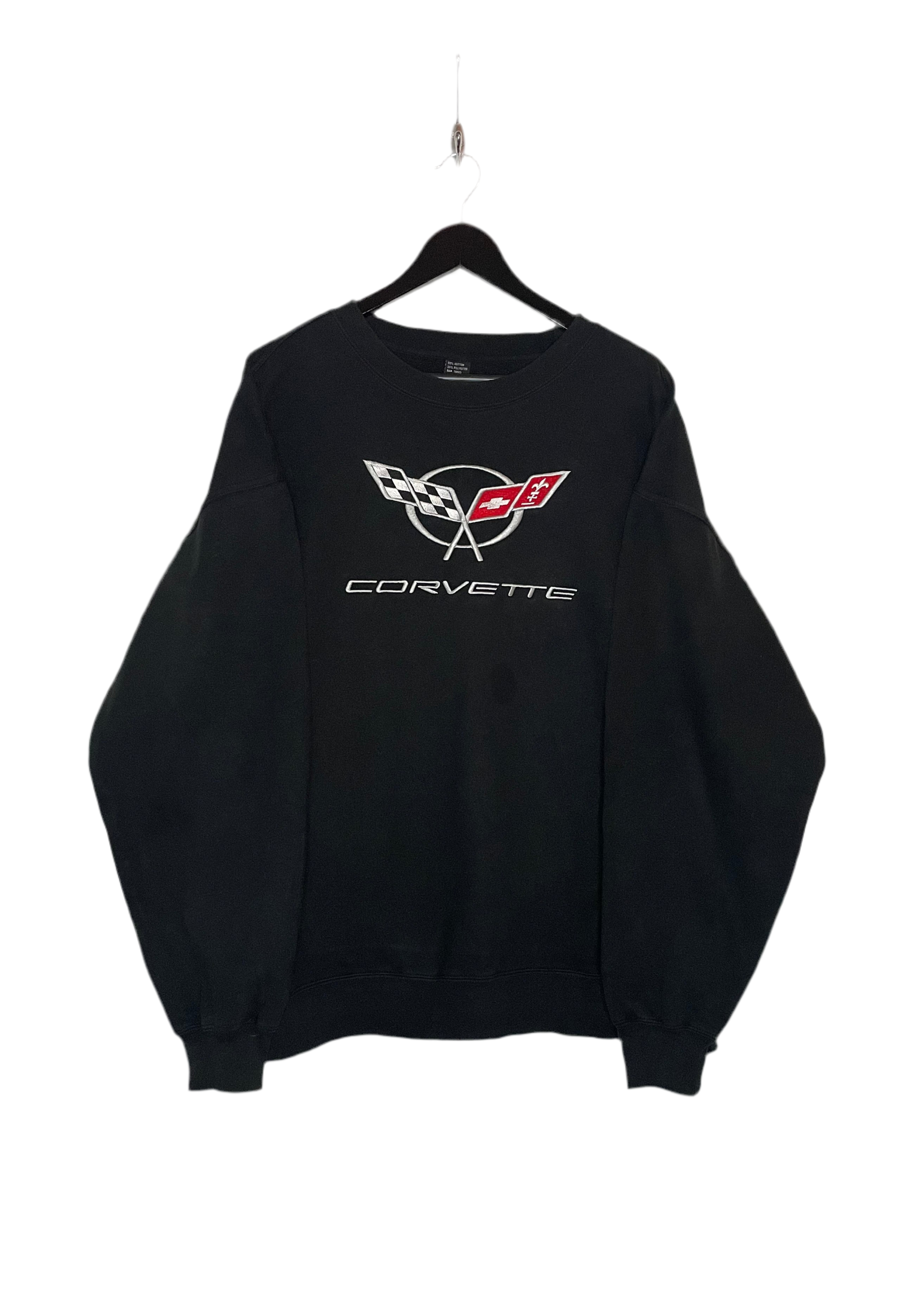 Vintage Corvette Sweater Schwarz Größe XL