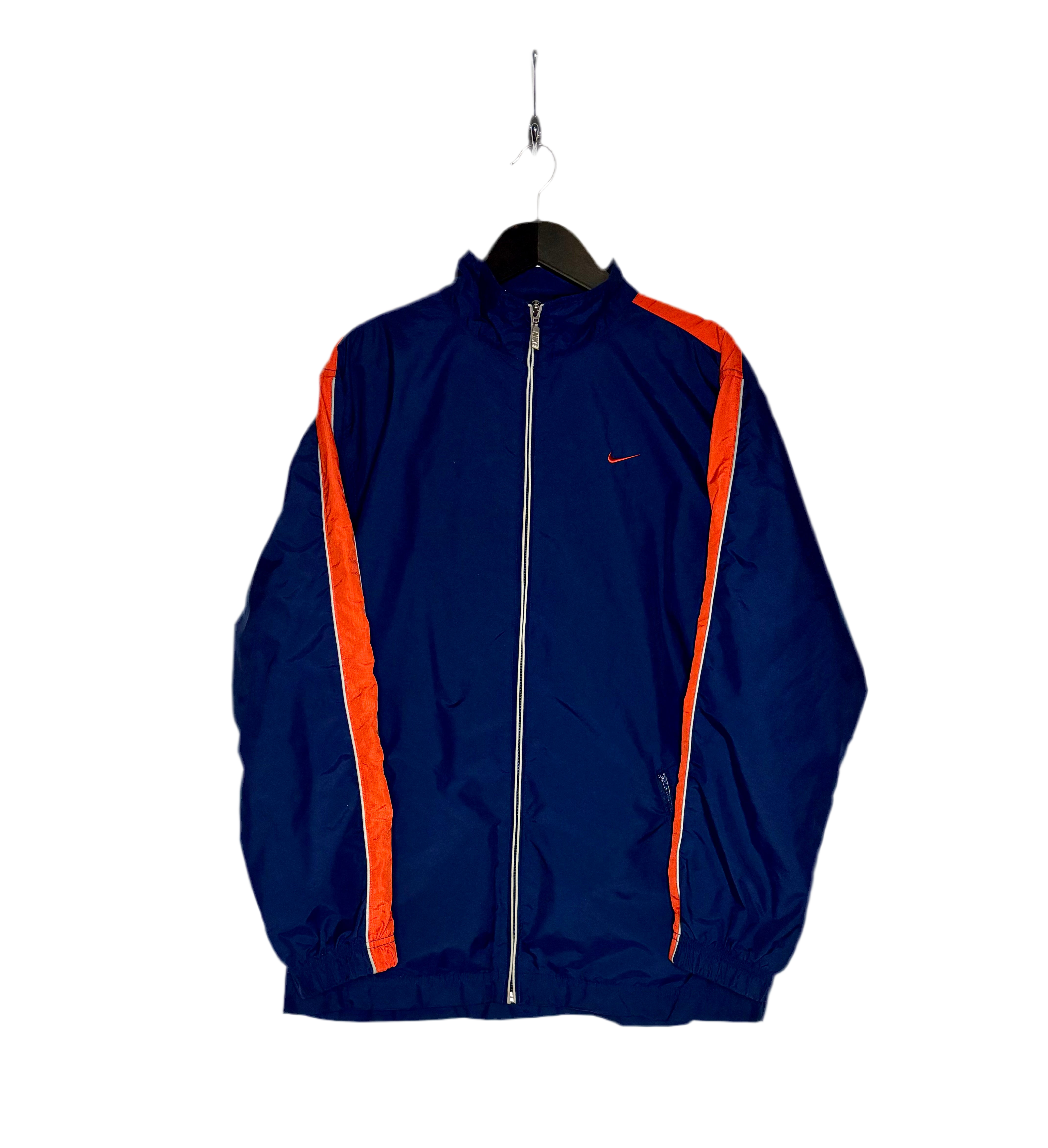 Nike Vintage Trainingsjacke Blau/Orange bestickt Größe L