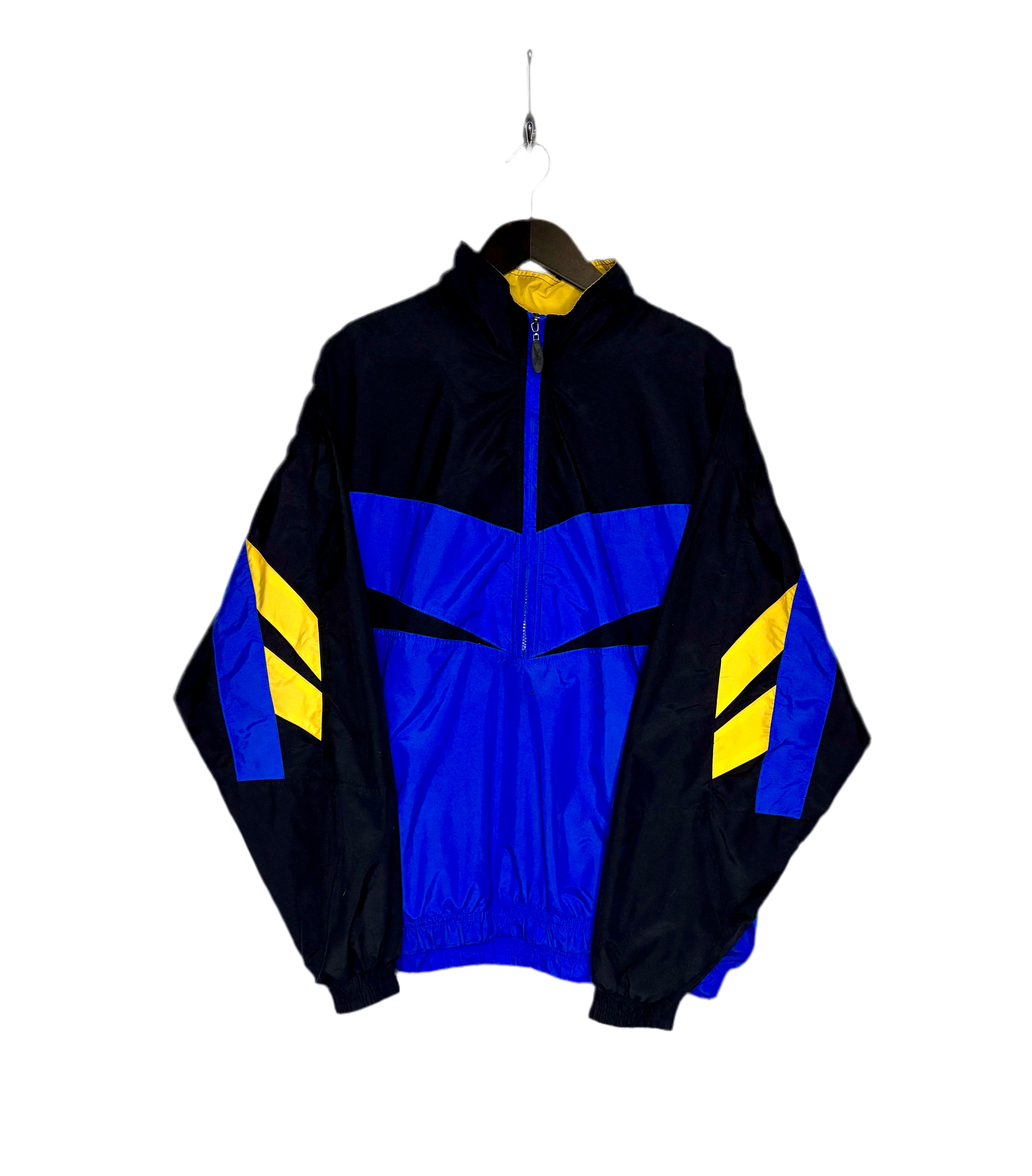 Reebok Vintage Windbreaker Schwarz/Gelb/Blau Größe L