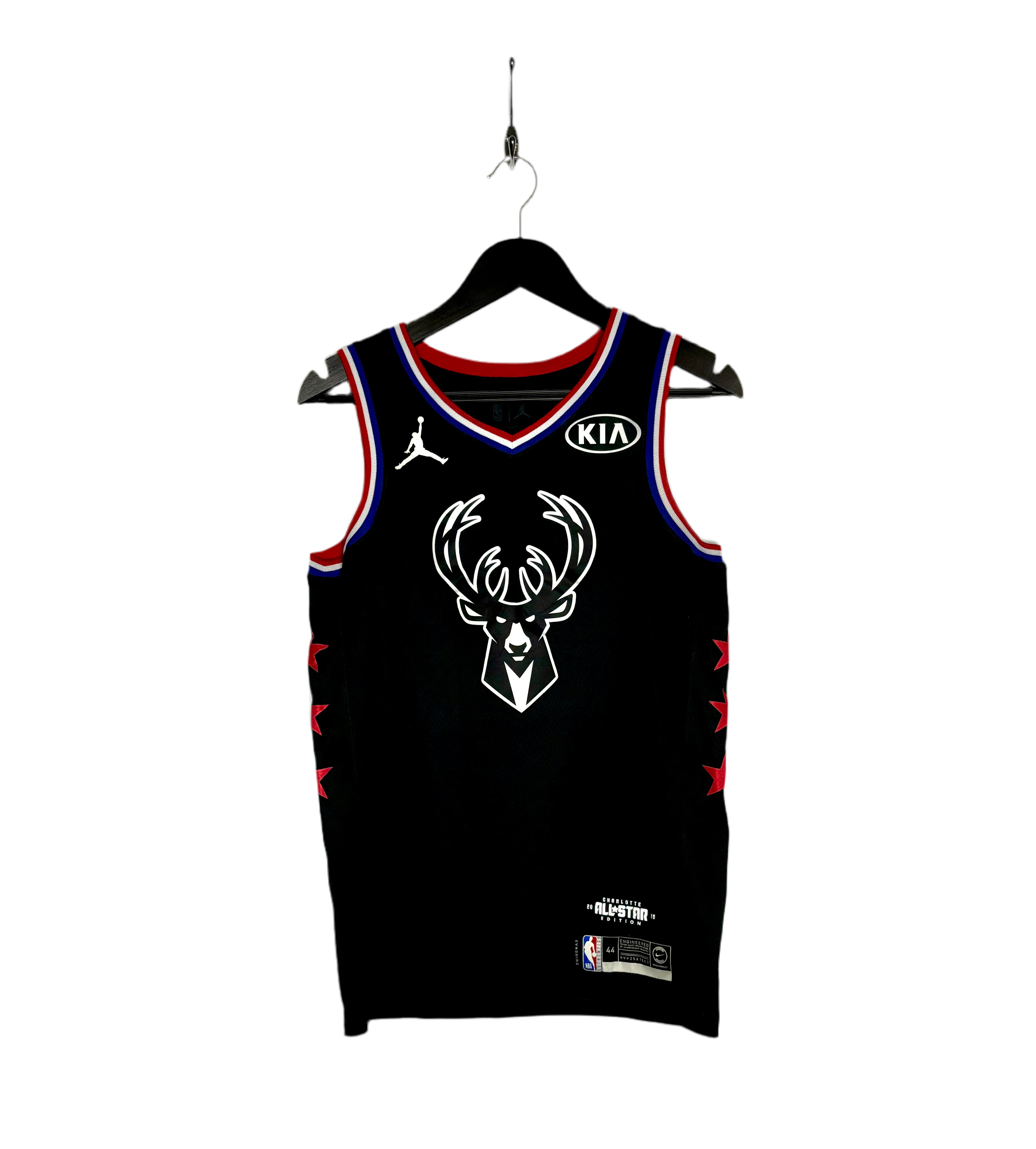 Jordan All Star Game 2019 Milwaukee Bucks Jersey #34 Giannis Antetokounmpo Schwarz Größe M