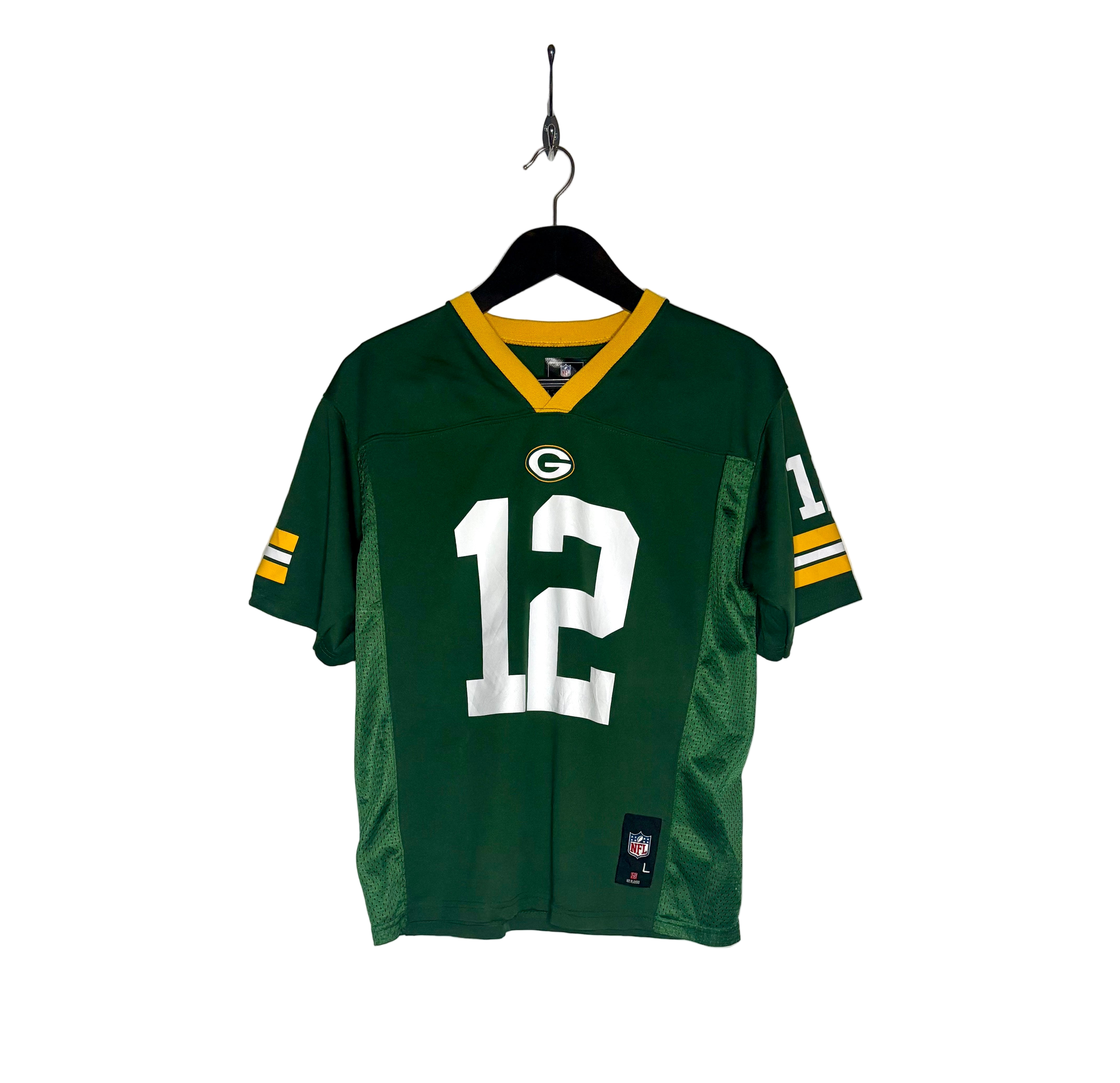 NFL Green Bay Packers Jersey #12 Aaron Rodgers Grün Größe L Kinder