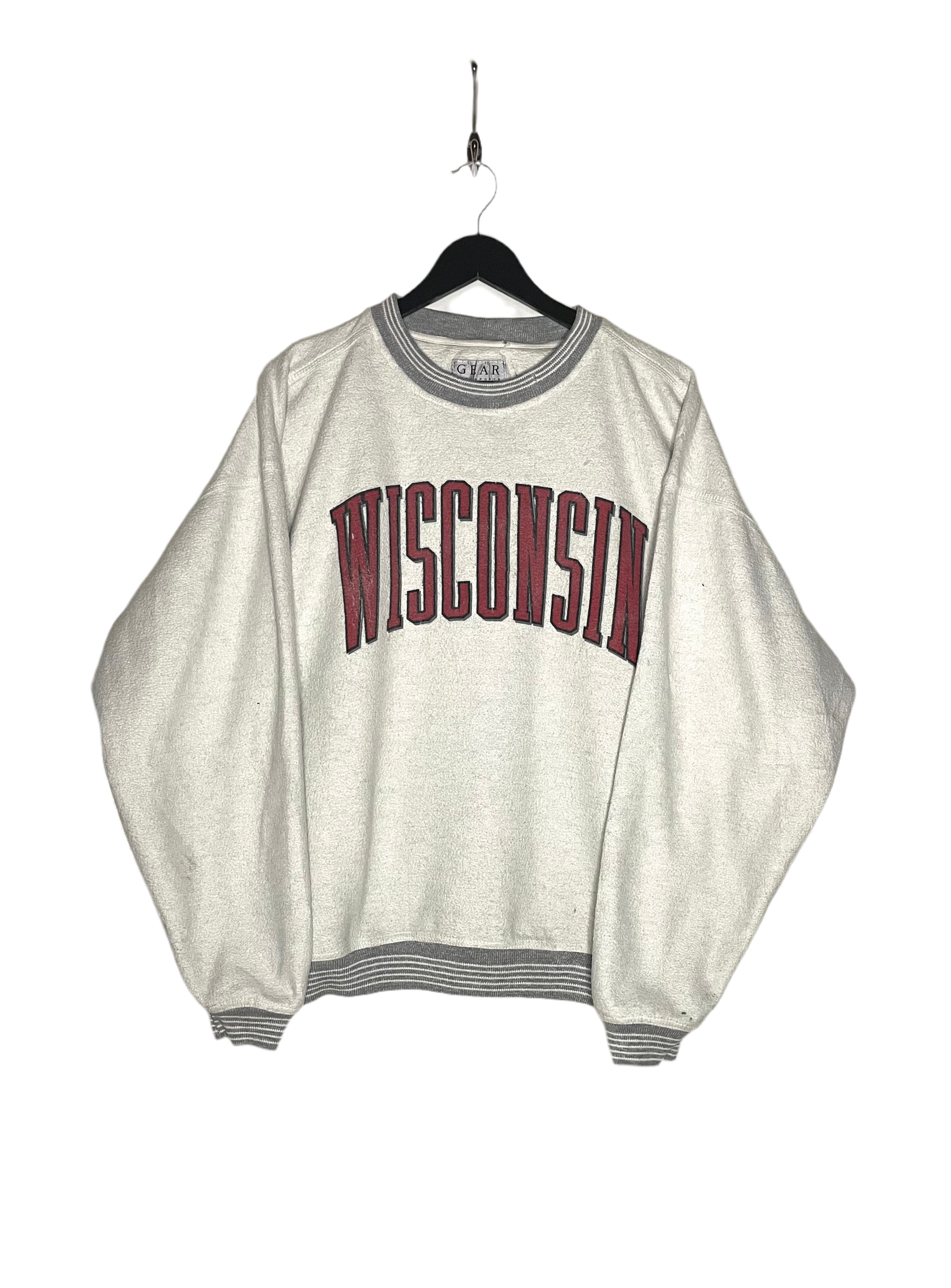 Gear Vintage Sweater Wisconsin Weiß/Rot Größe XL