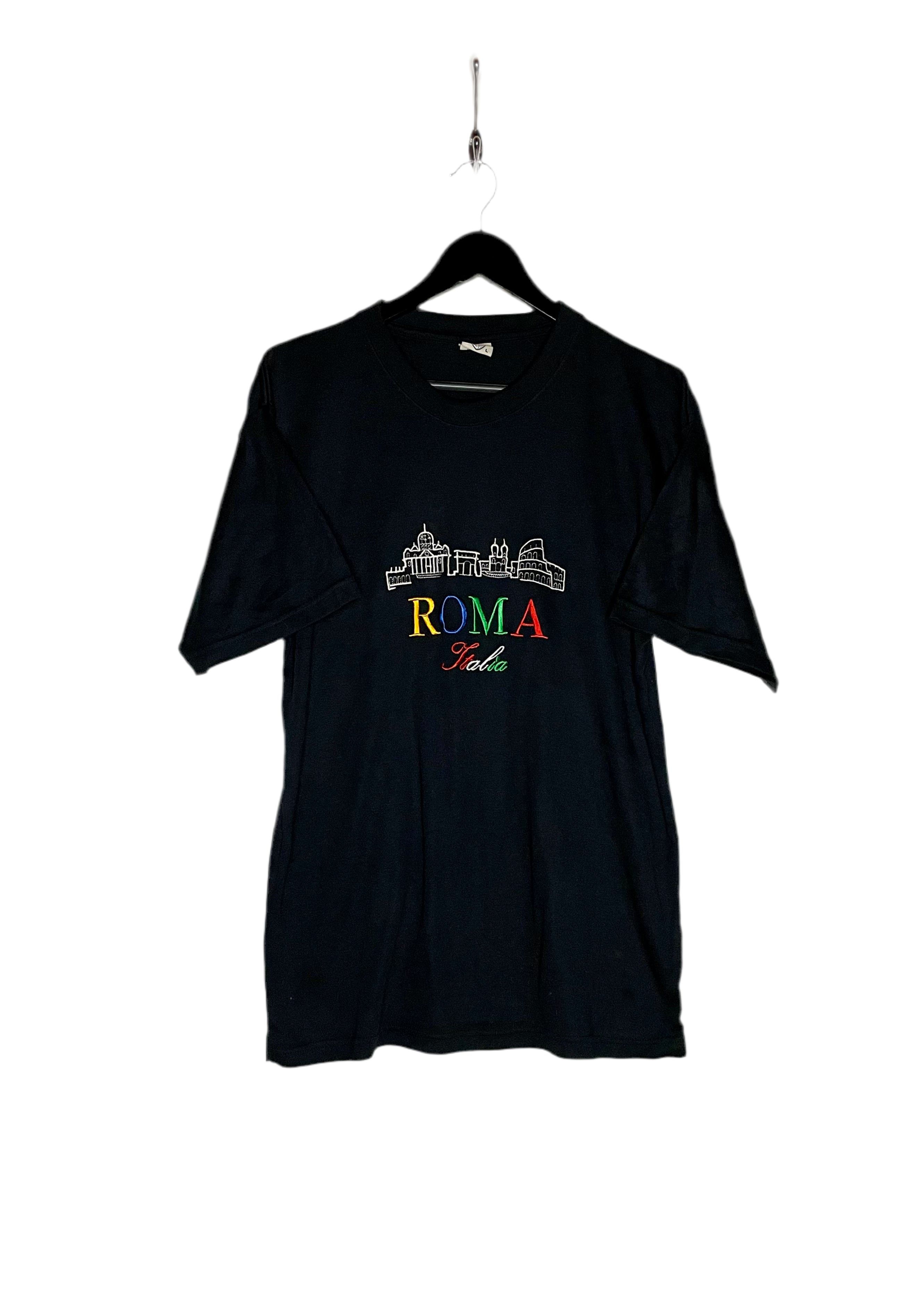 Vintage T-Shirt Rom Italia Schwarz Größe L