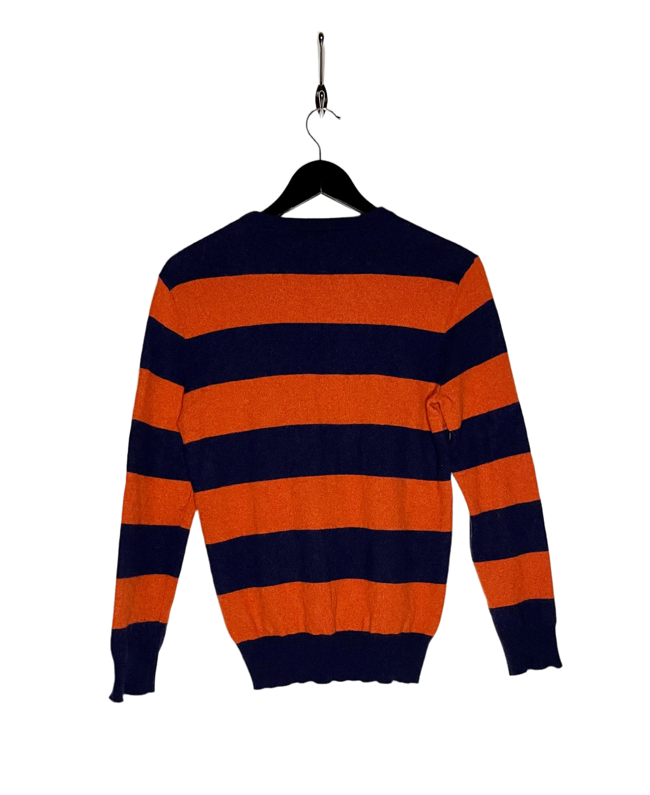 Ralph Lauren Vintage Merino Pullover Orange/Blau Größe S