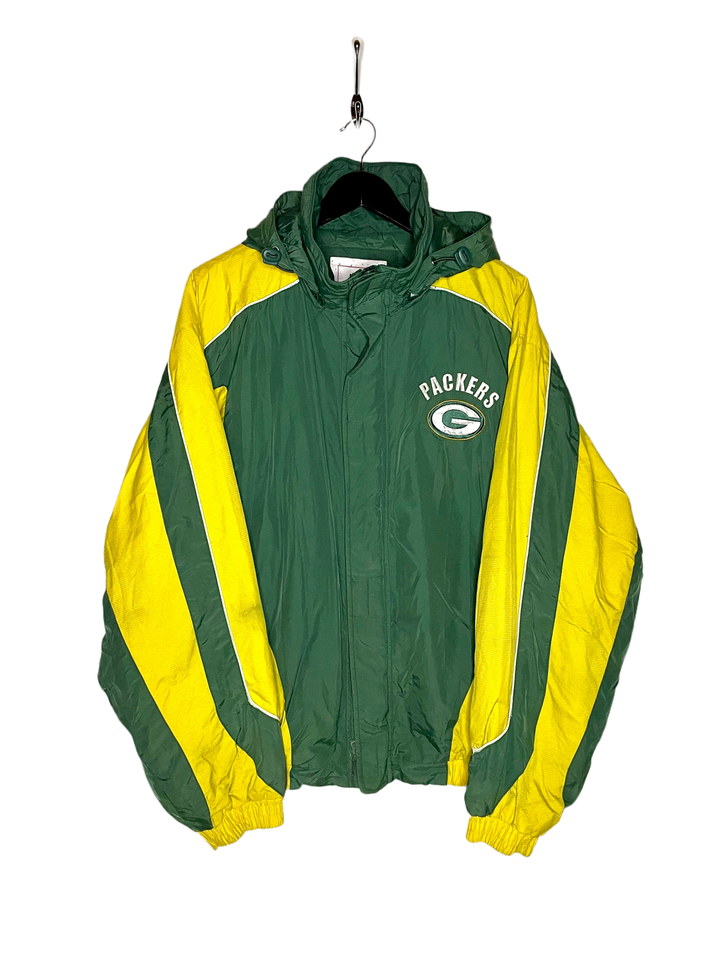 NFL Vintage Green Bay Packers Anorak Verde/Amarillo Talla XL 