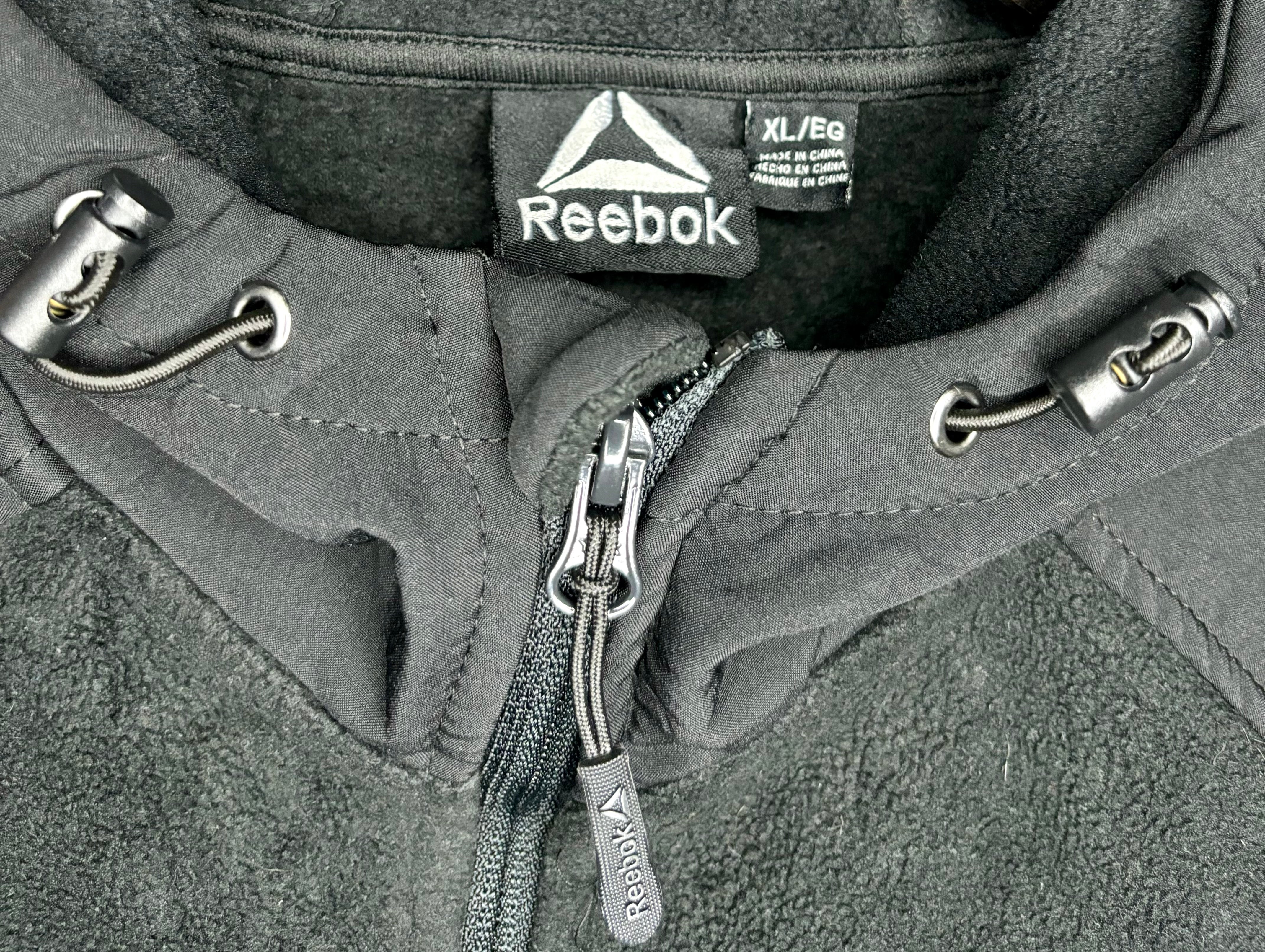 Reebok Fleece Übergangsjacke Schwarz Größe XL