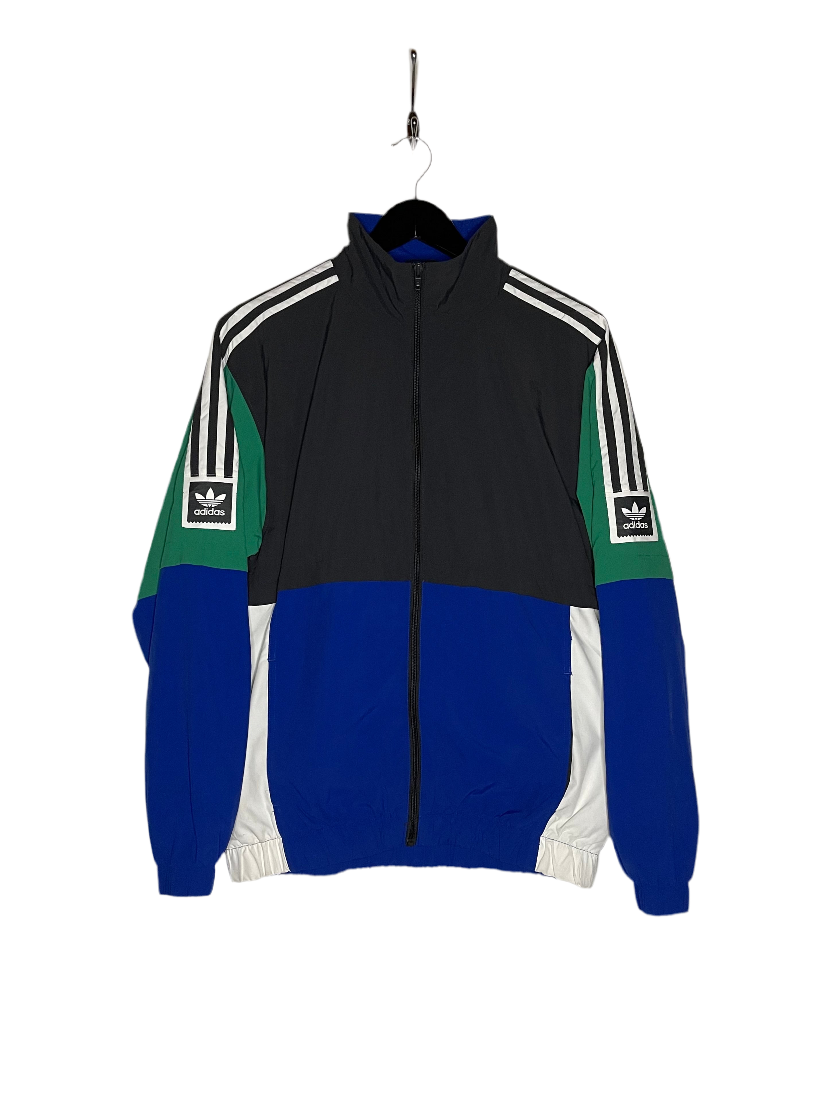 Adidas Trainingsjacke Schwarz/Blau/Grün Größe S