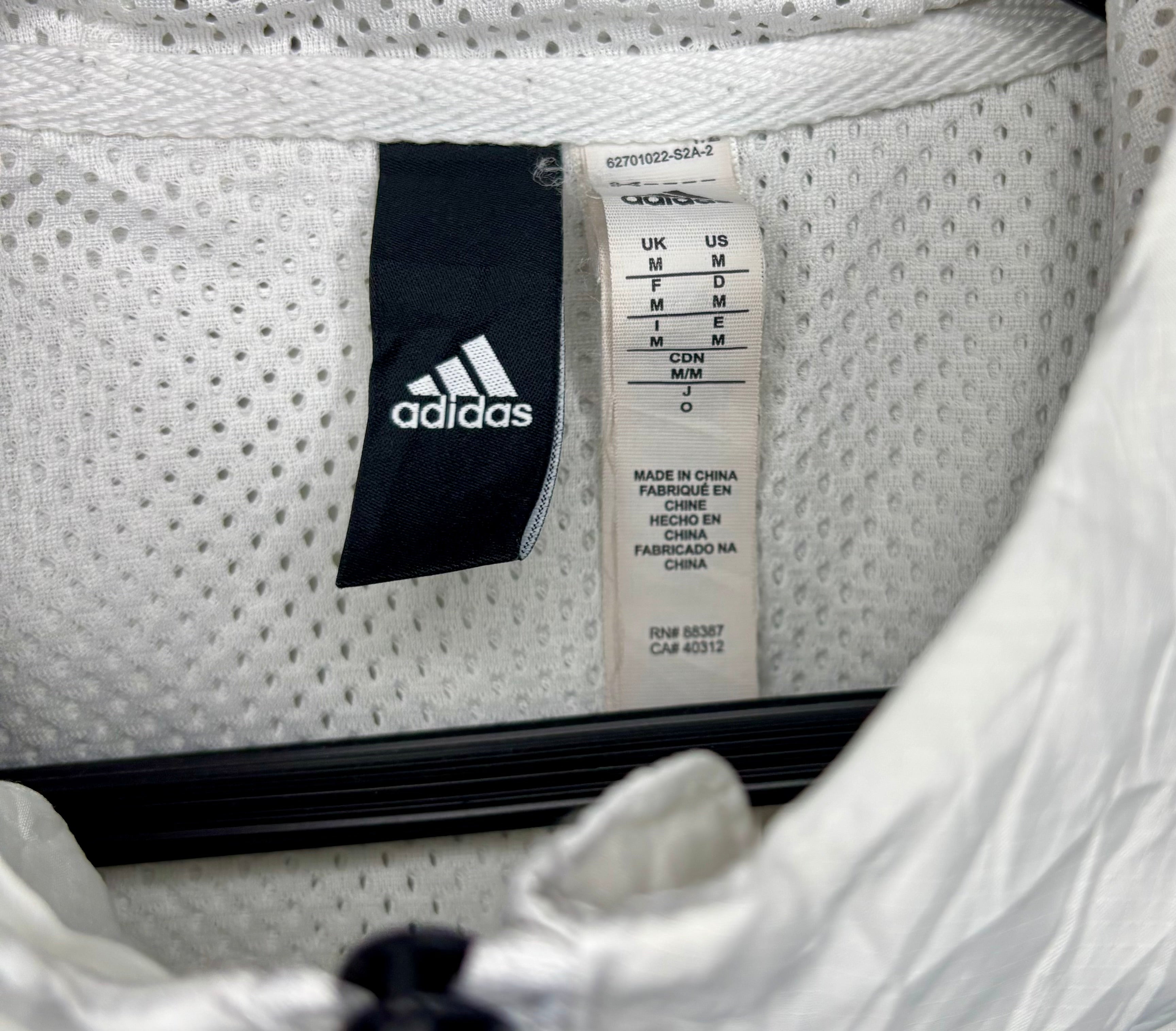 Adidas Vintage Trainingsjacke - 90s Look Weiß Größe M