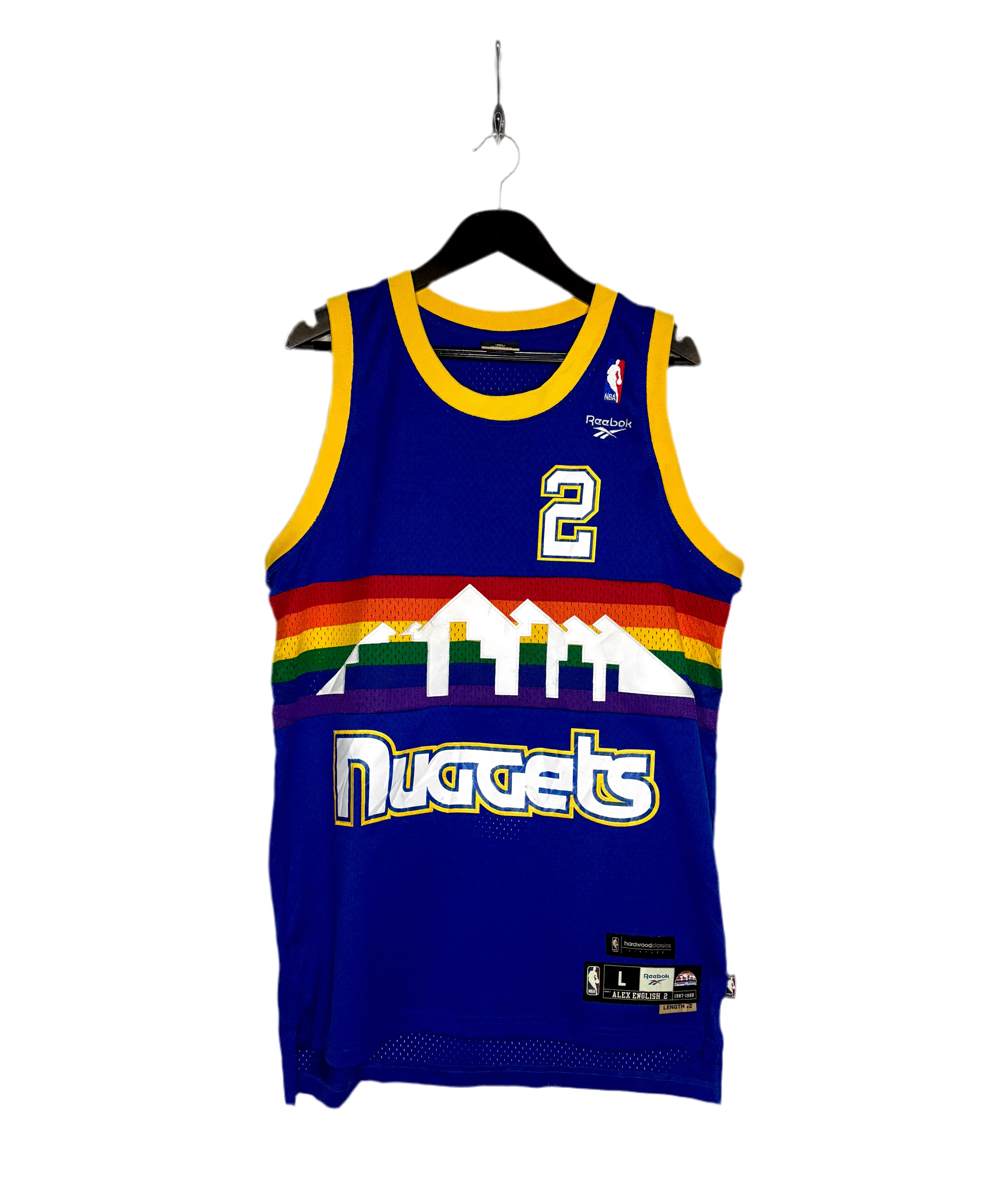 Reebok Vintage NBA Denver Nuggets Jersey #2 Alex English Blau Größe L