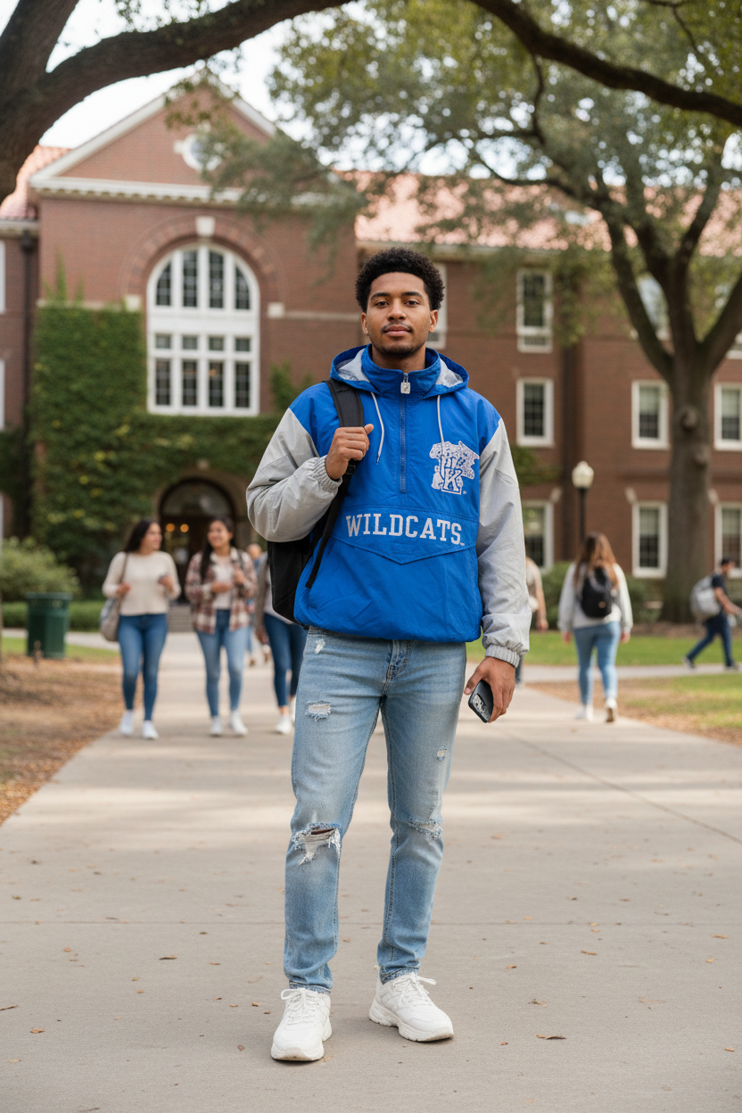 Logo 7 Windbreaker Kentucky Wildcats Blau/Grau Größe M