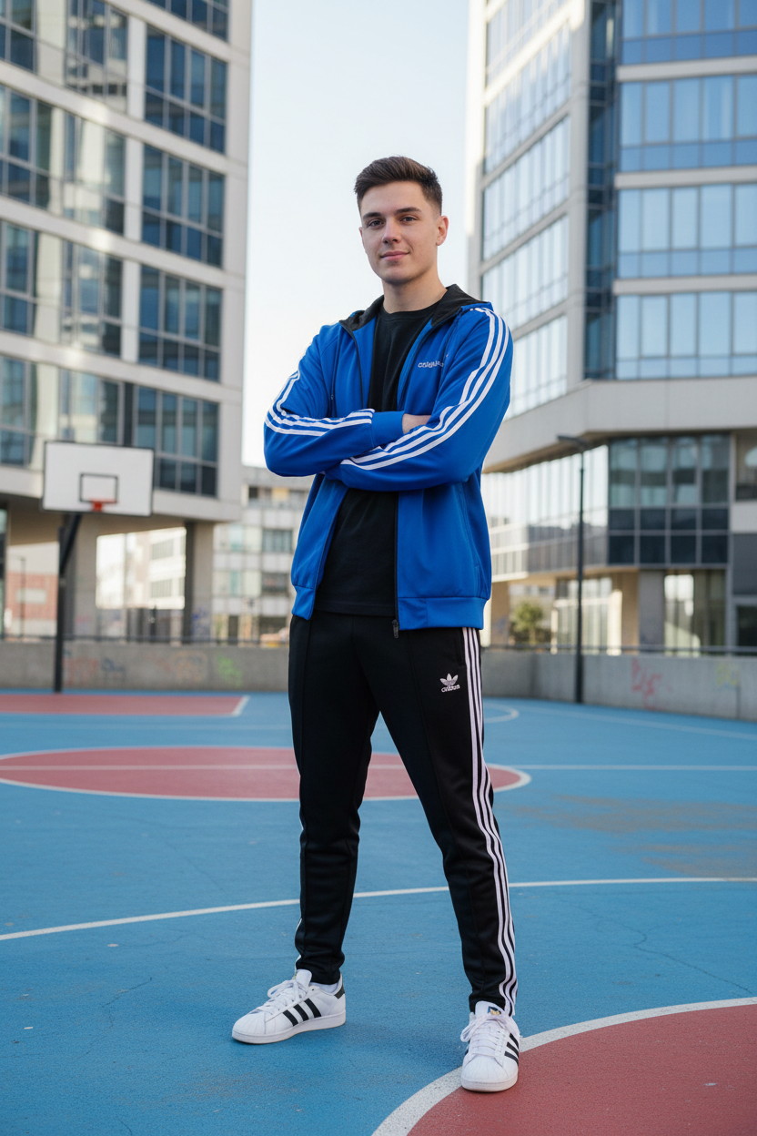 Adidas Reversable Wendejacke Blau Größe M