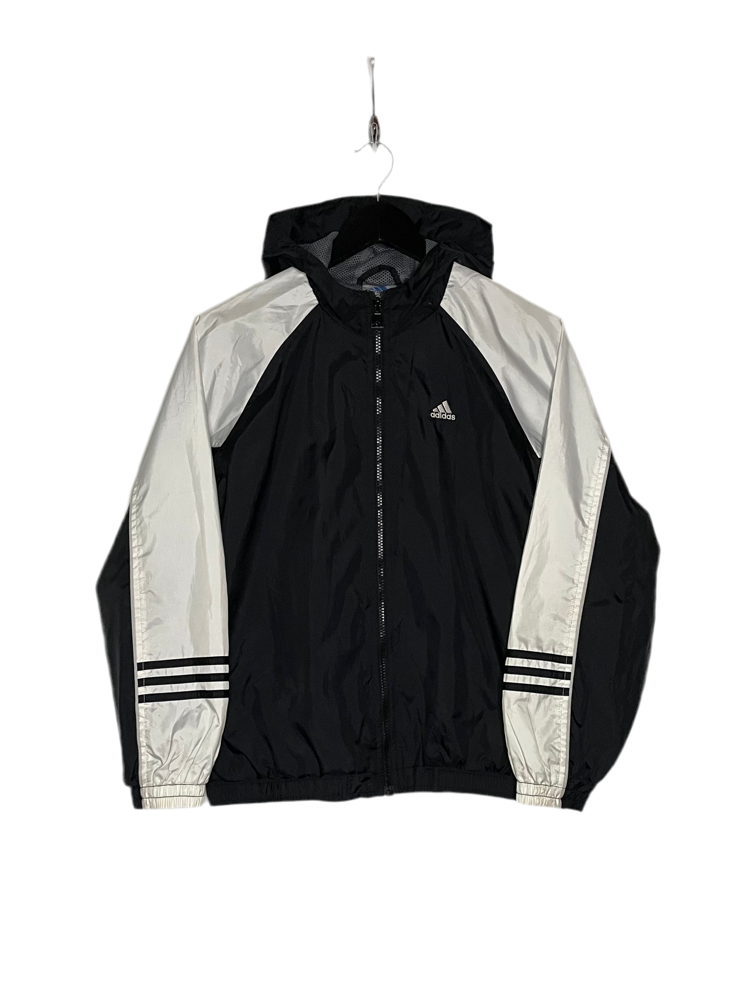 Adidas Regenjacke Schwarz/Weiß Größe L Kinder