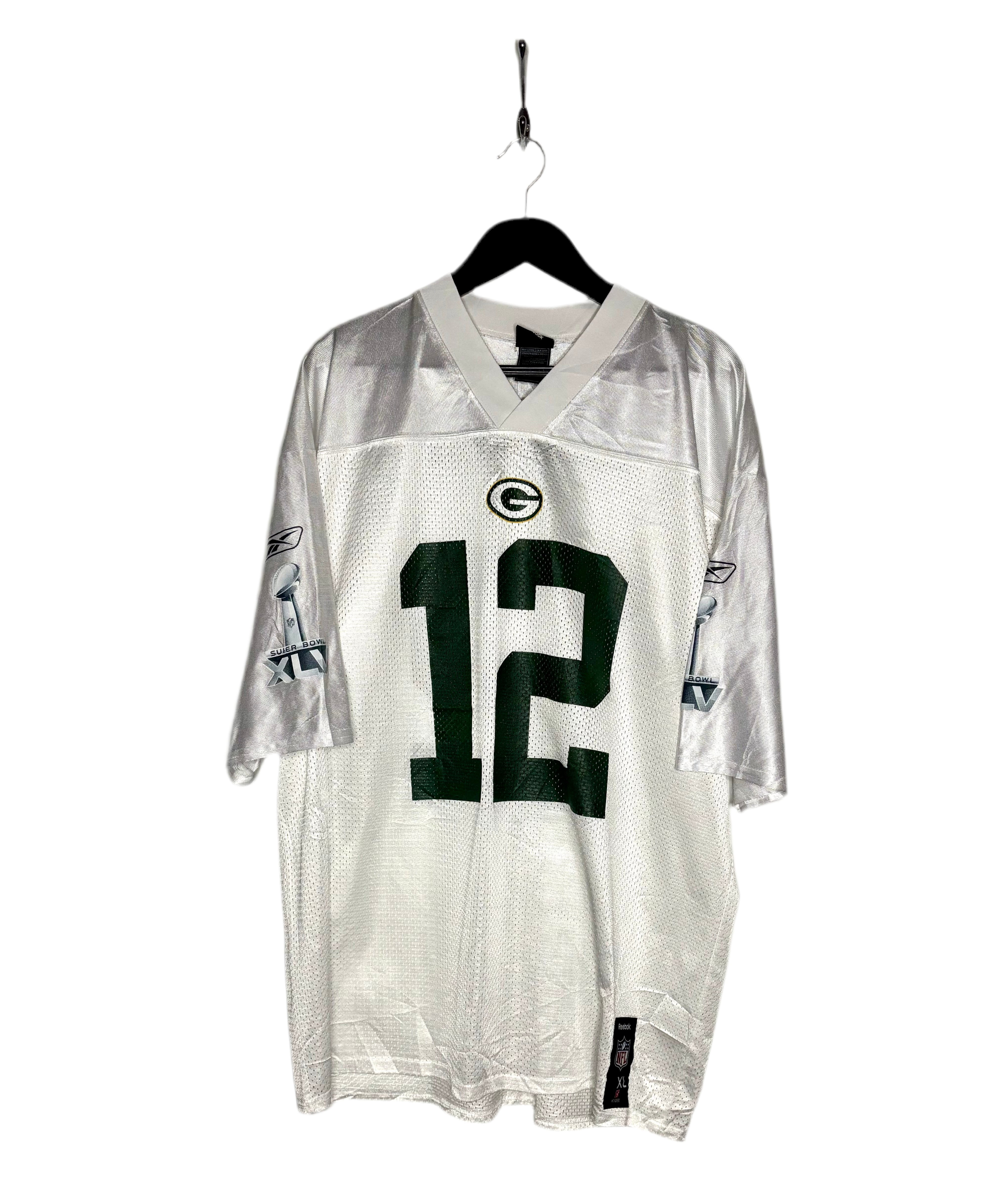 Reebok NFL Vintage Green Bay Packers Jersey #12 Allen Rodgers Weiß Größe XL