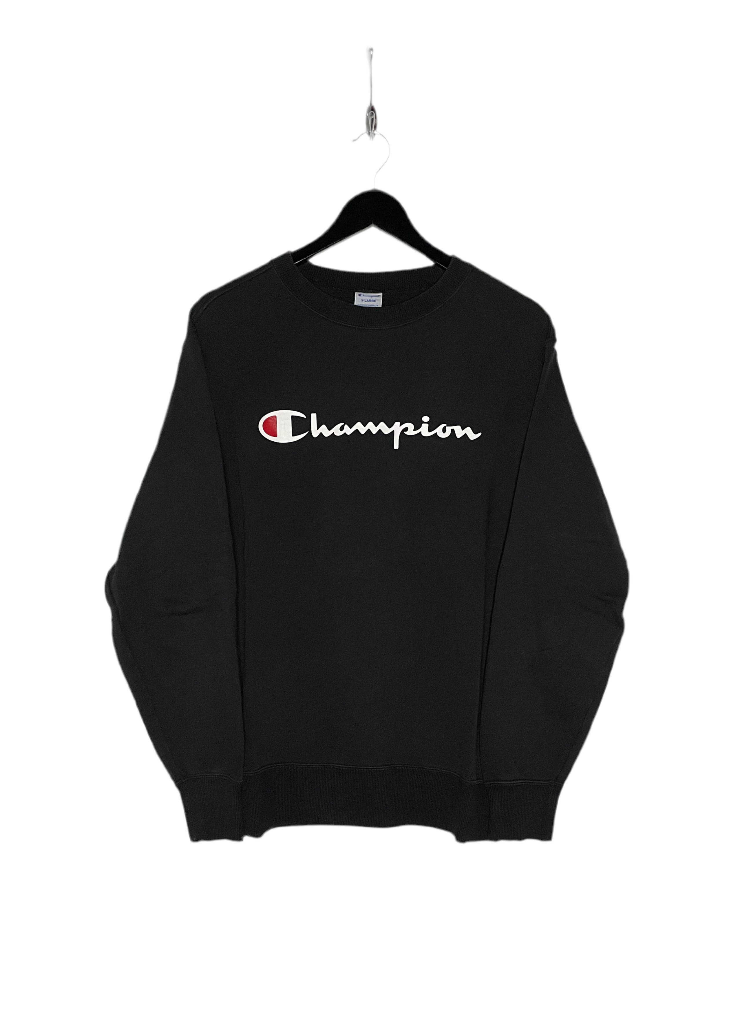 Champion Vintage Sweater Schwarz Größe XL Damen