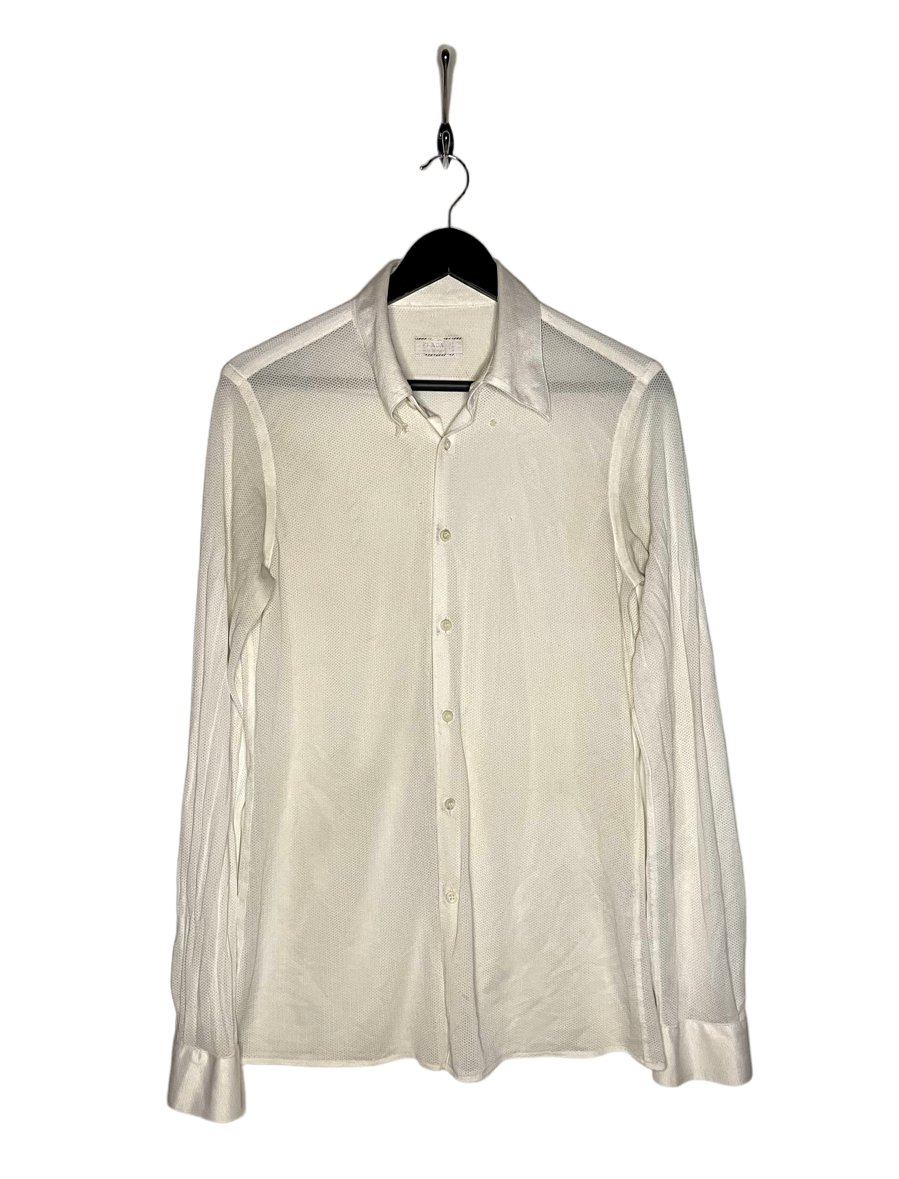 Prada mesh shirt white 41 / 16 size L