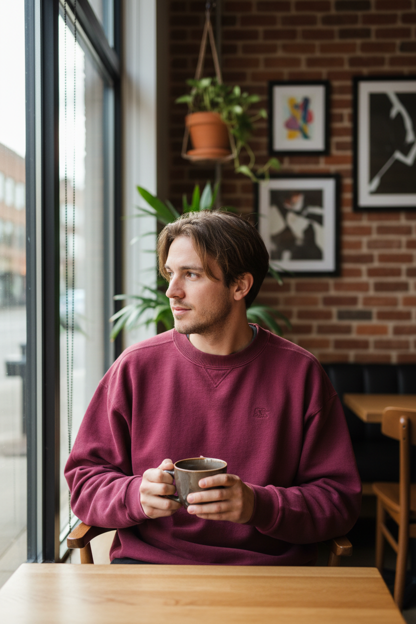 Starter Vintage  Sweater Weinrot Größe L