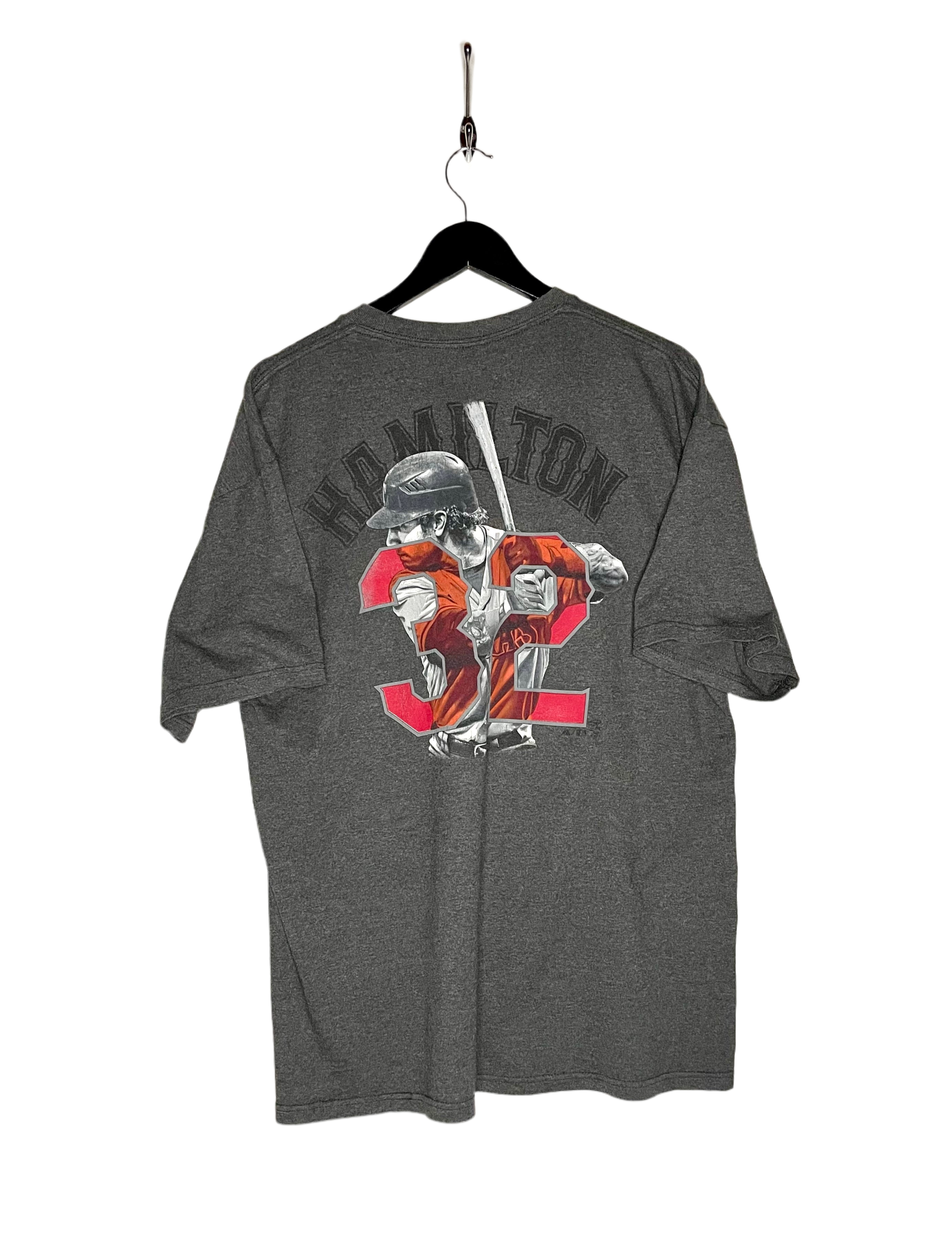 Majestic T-Shirt Josh Hamilton #32 Grau Größe XL