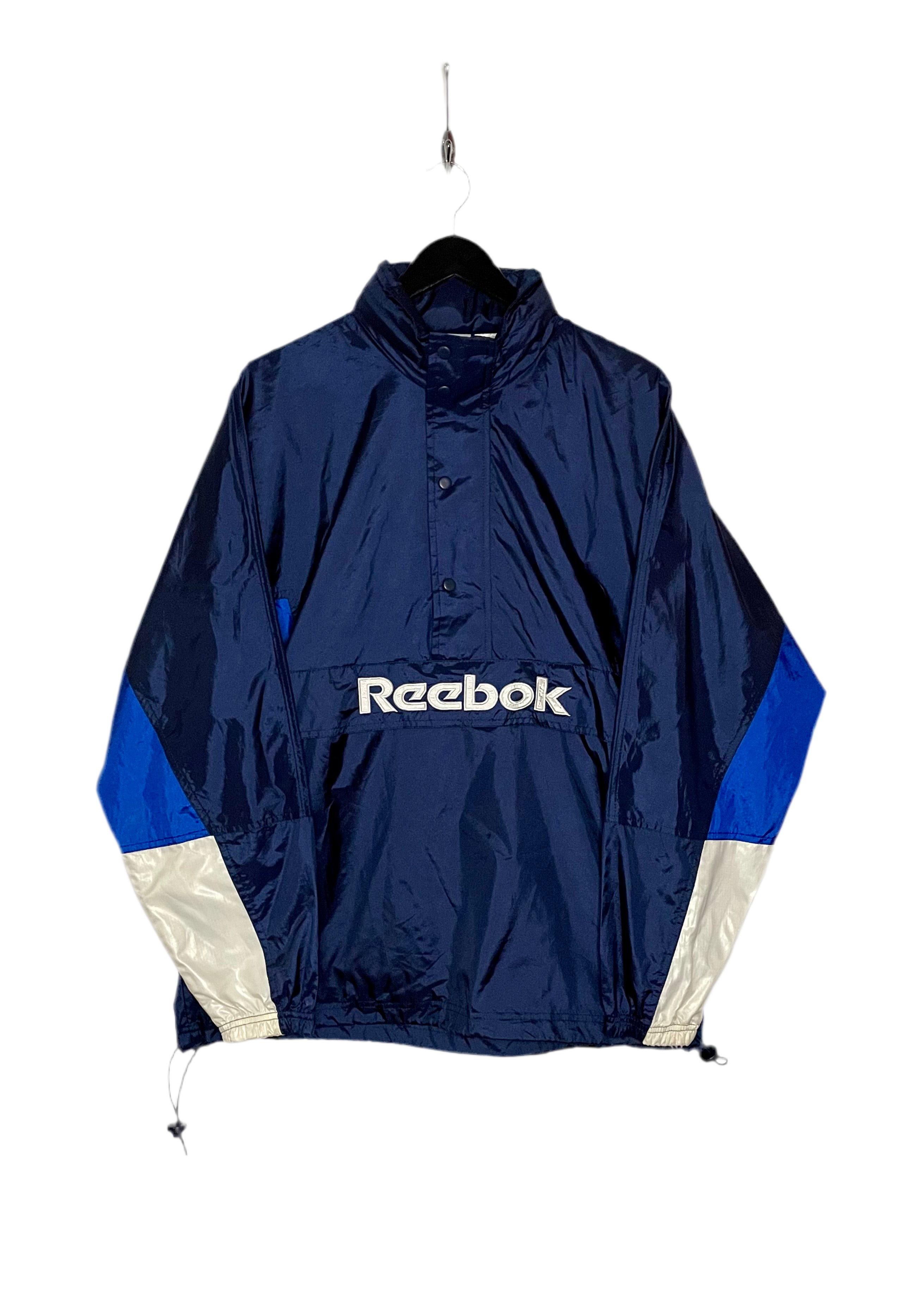 Reebok Vintage Windbreaker Blau/Weiß Größe M