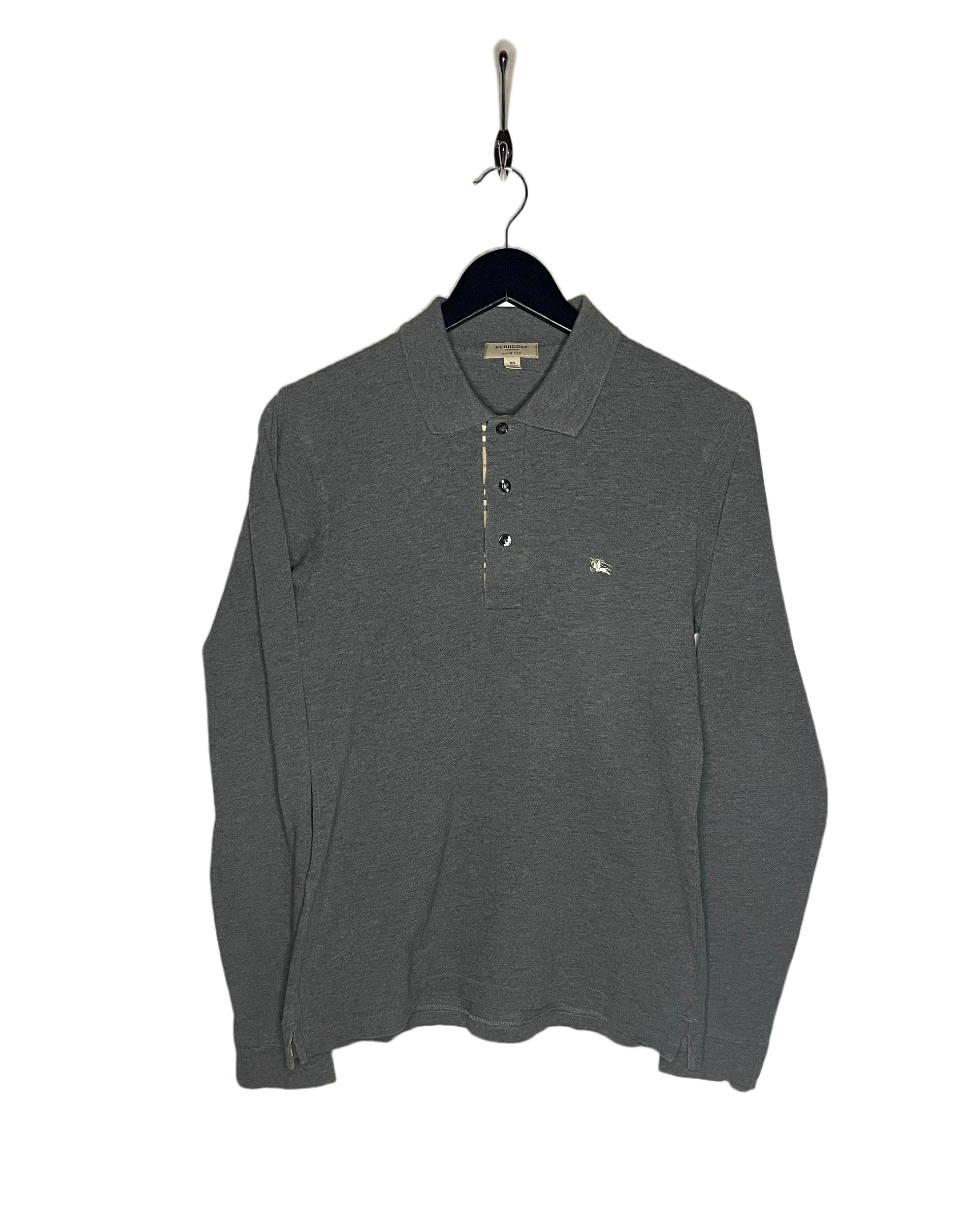 Burberry polo shirt long sleeve gray size XS