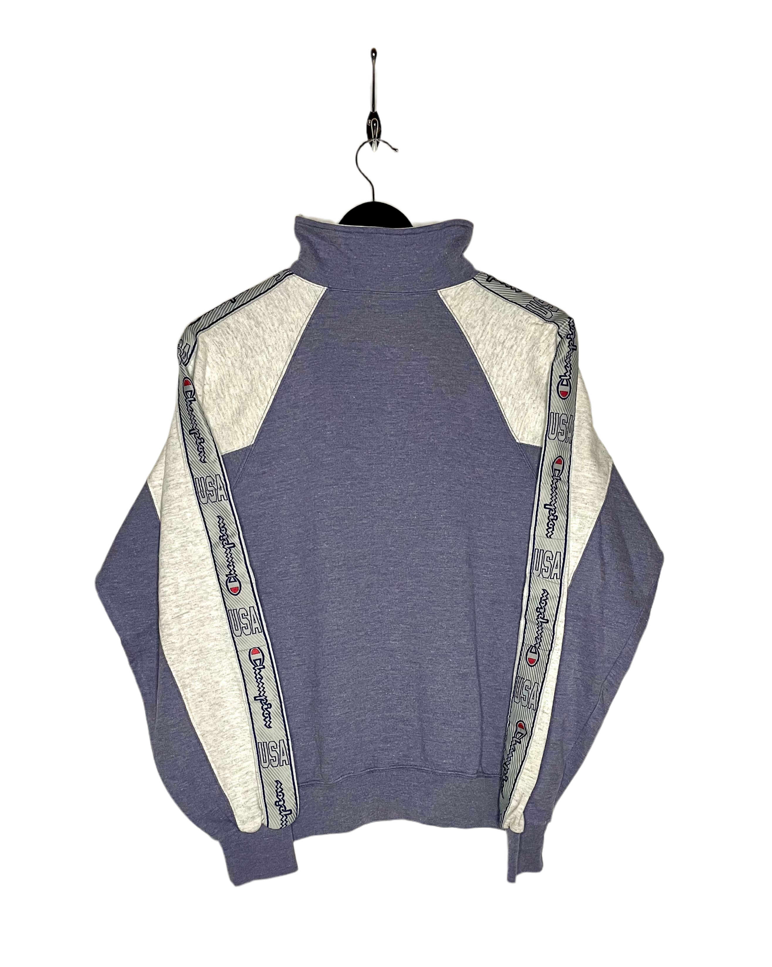 Champion Vintage Q-Zip Sweater Lilac/Light Gray Size S