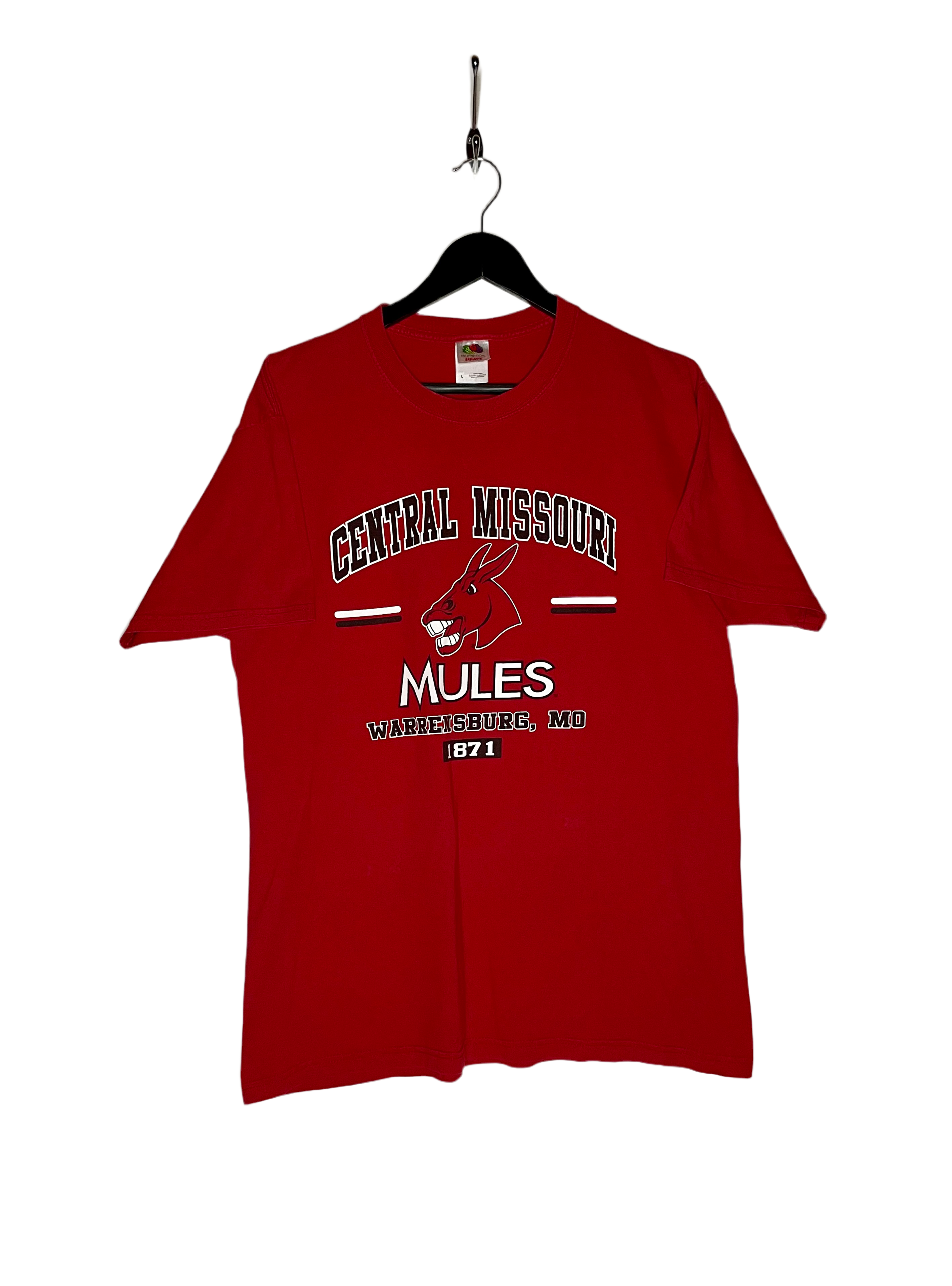 Fruit Of The Loom T-Shirt Central Missouri Mules Rot Größe L