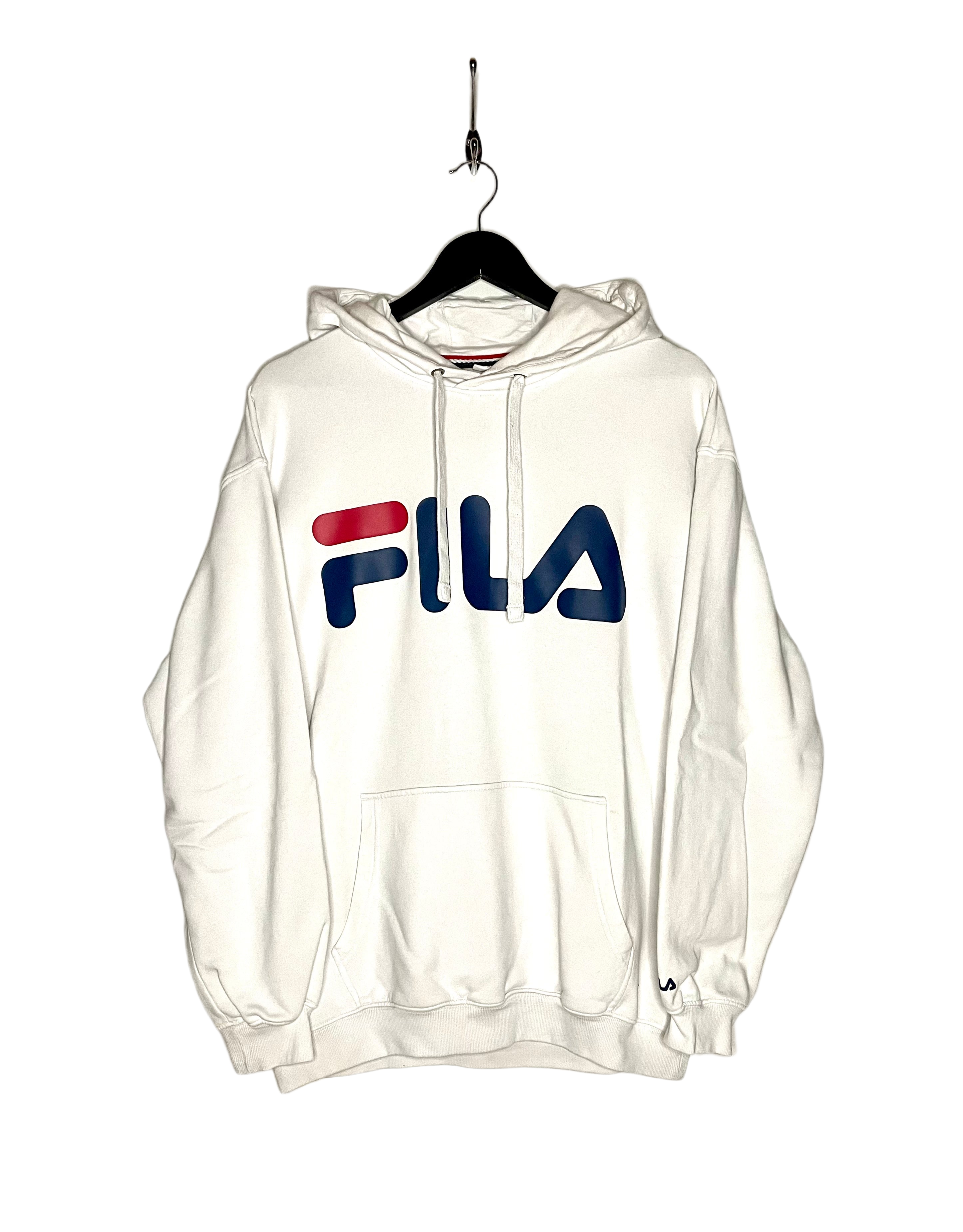 FILA Vintage Hoodie Weiß Größe M