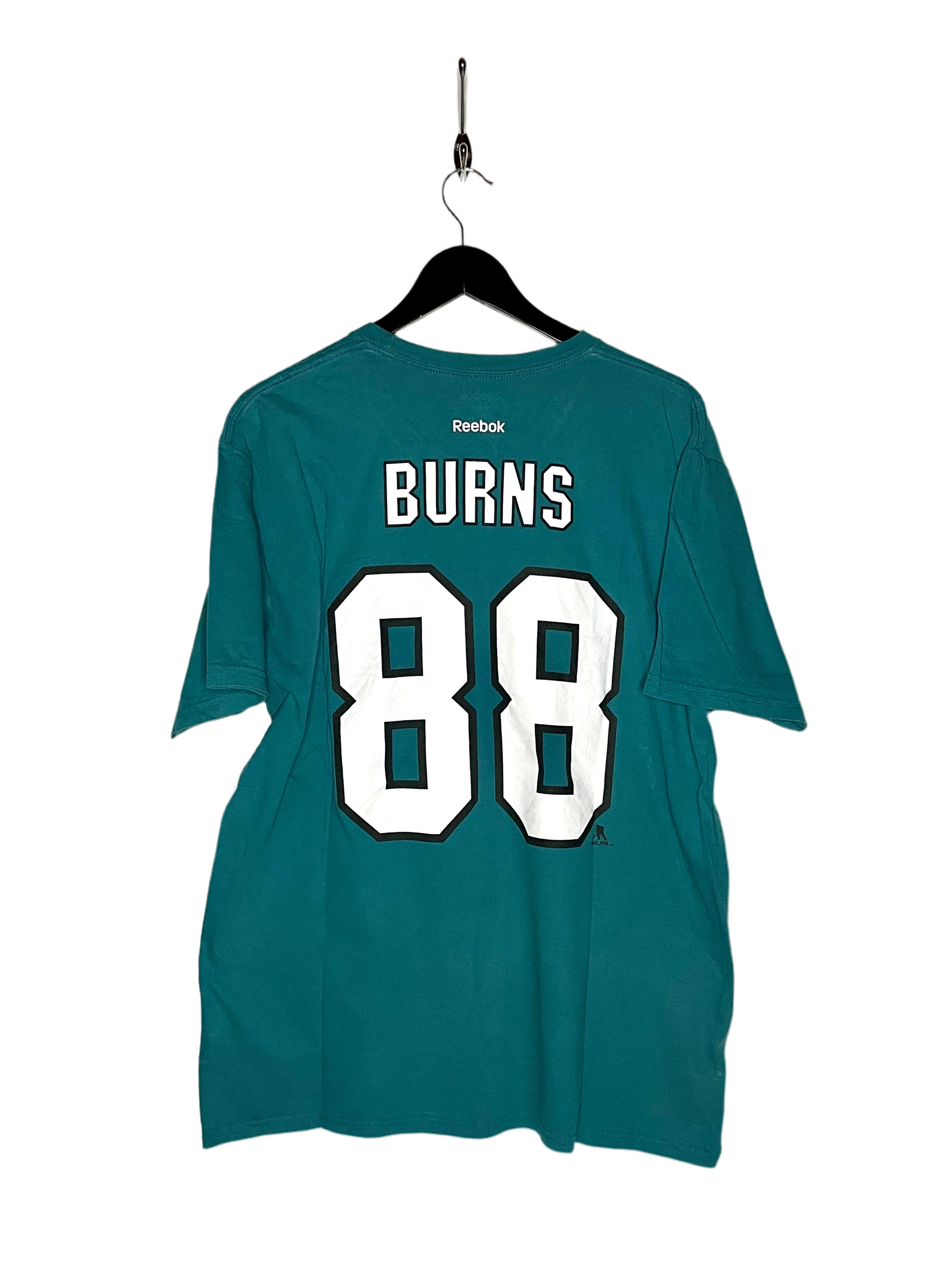 Reebok T-Shirt San Jose Sharks #88 Burns Turquoise Size XL 