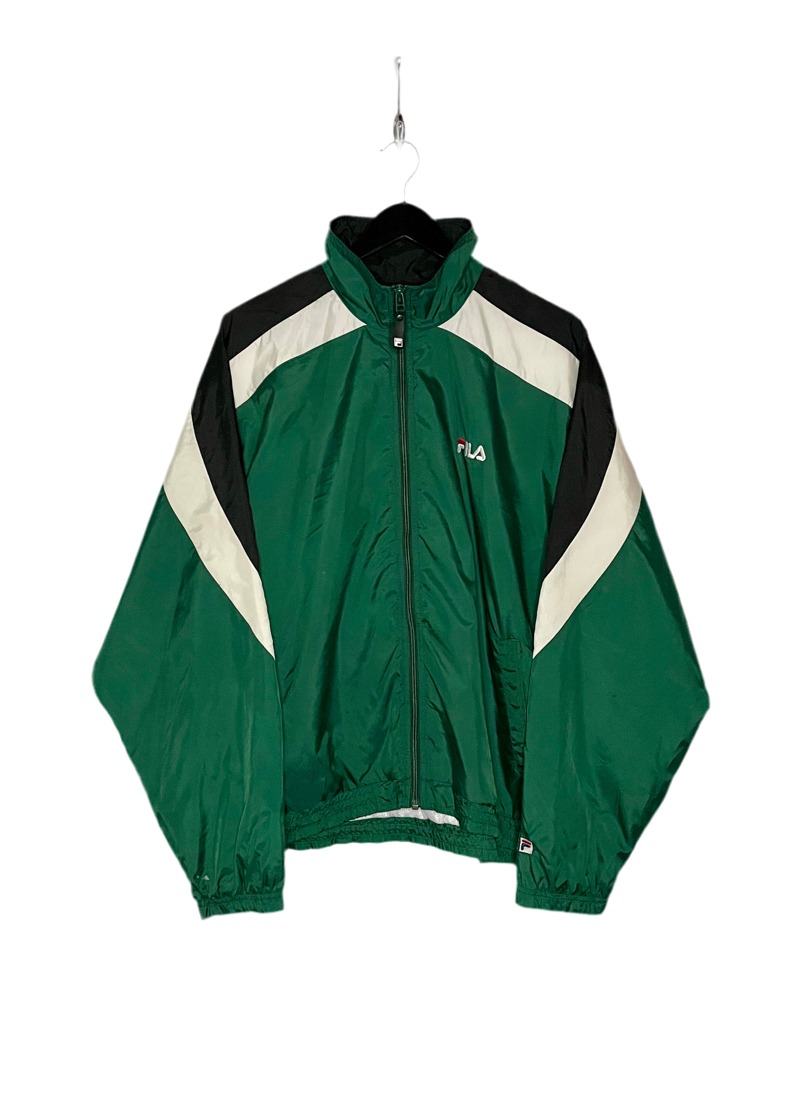 Fila Vintage Trainingsjacke Grün/Schwarz Größe L