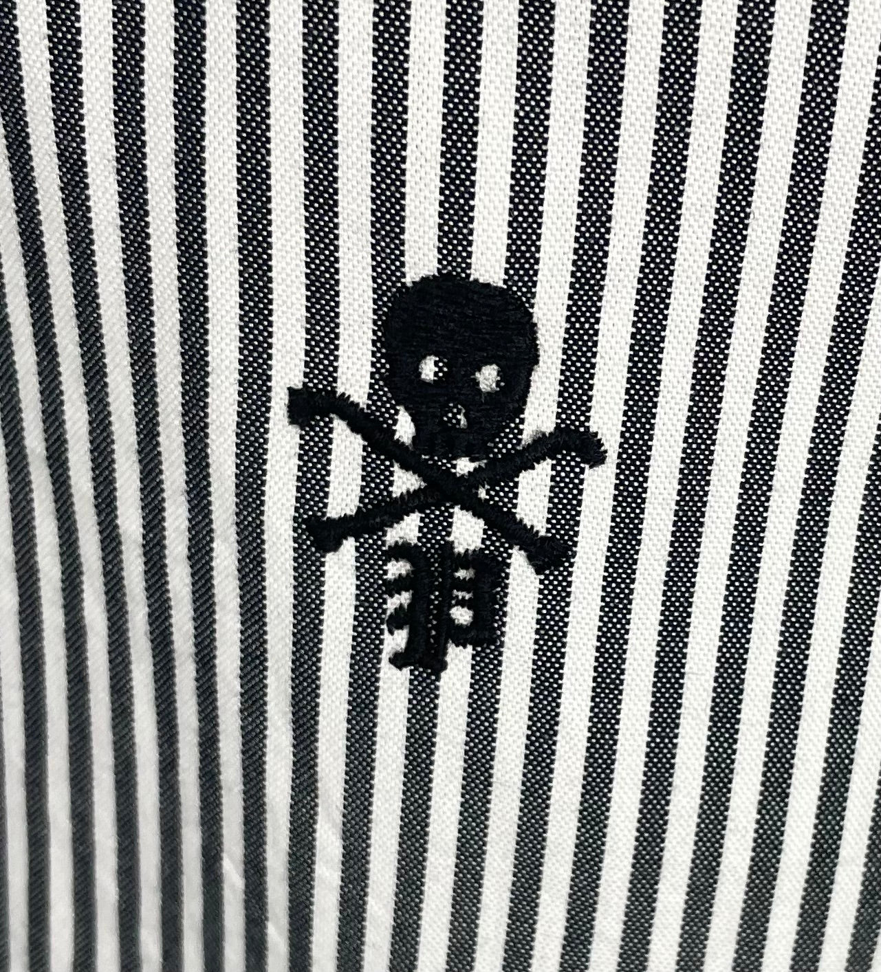 Ralph Lauren Oxford Skull Crossbones Hemd Weiß/Schwarz Größe M