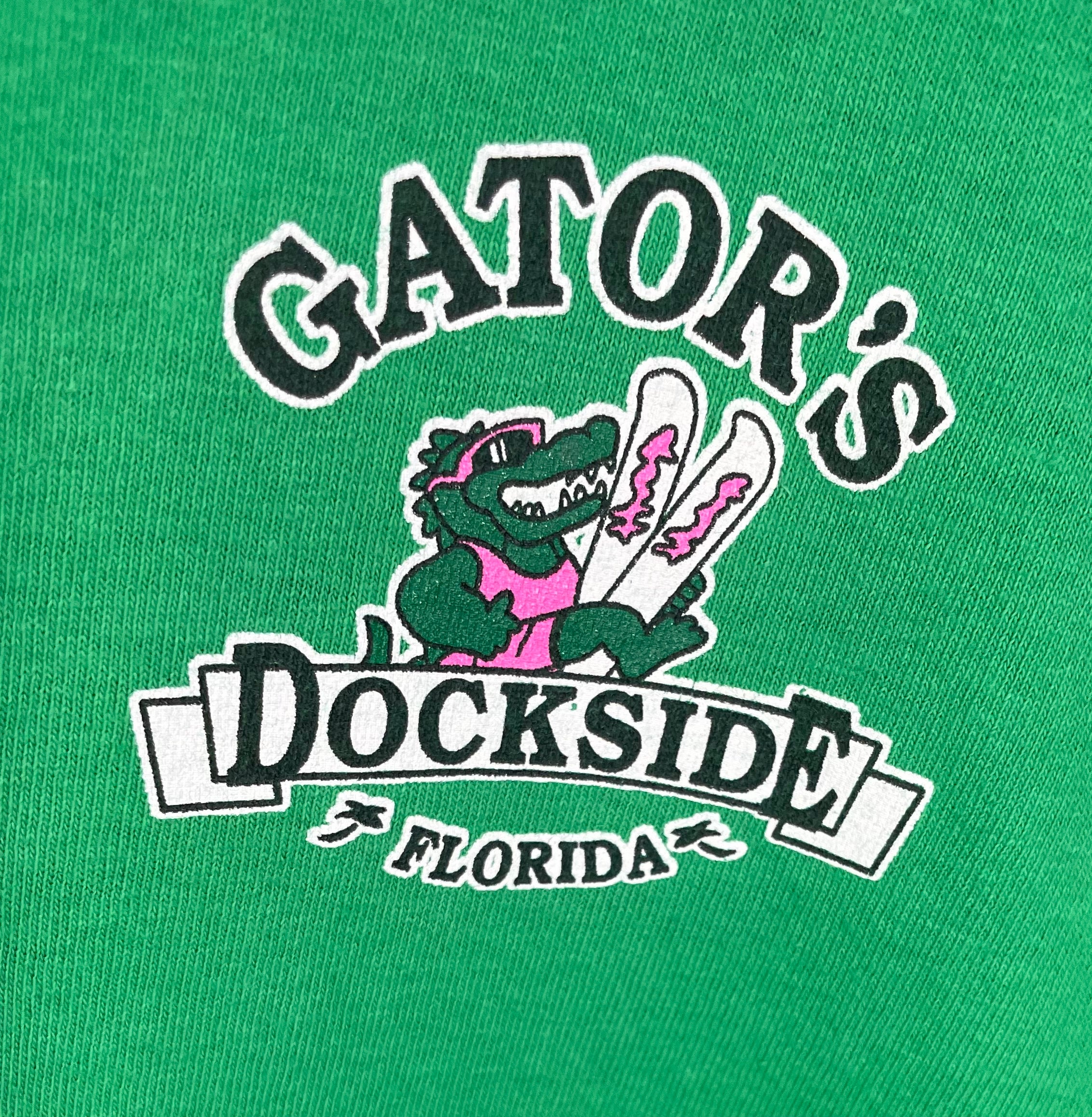 Vintage T-Shirt Florida Dockside Gator's Grün Größe M