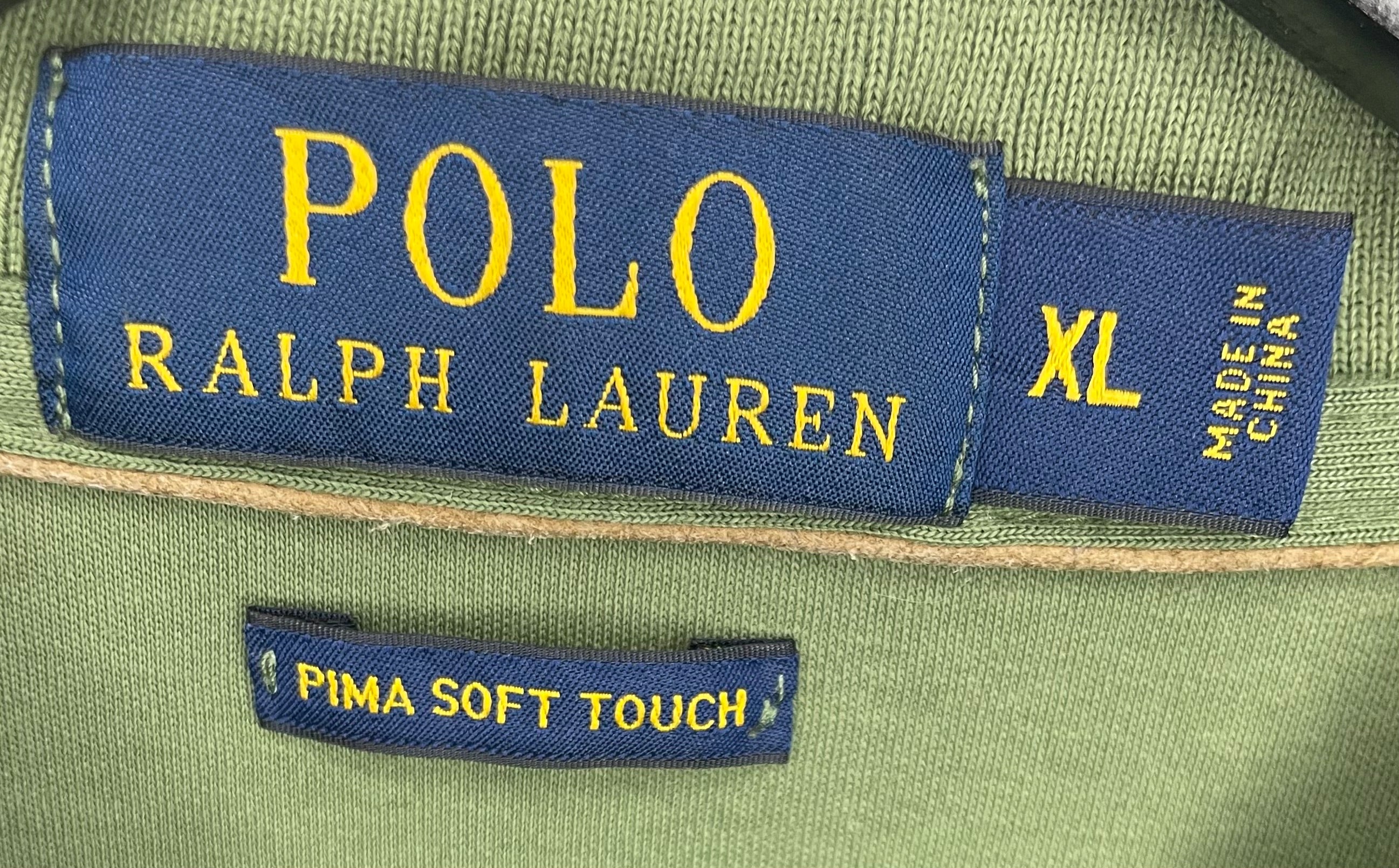 Ralph Lauren langarm Poloshirt Grün Größe XL