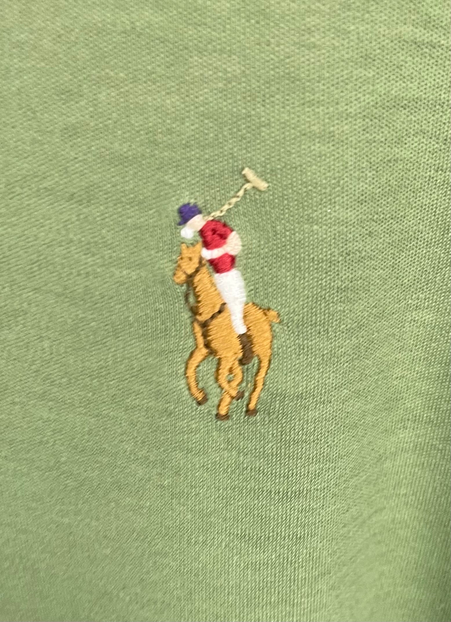 Ralph Lauren langarm Poloshirt Grün Größe XL