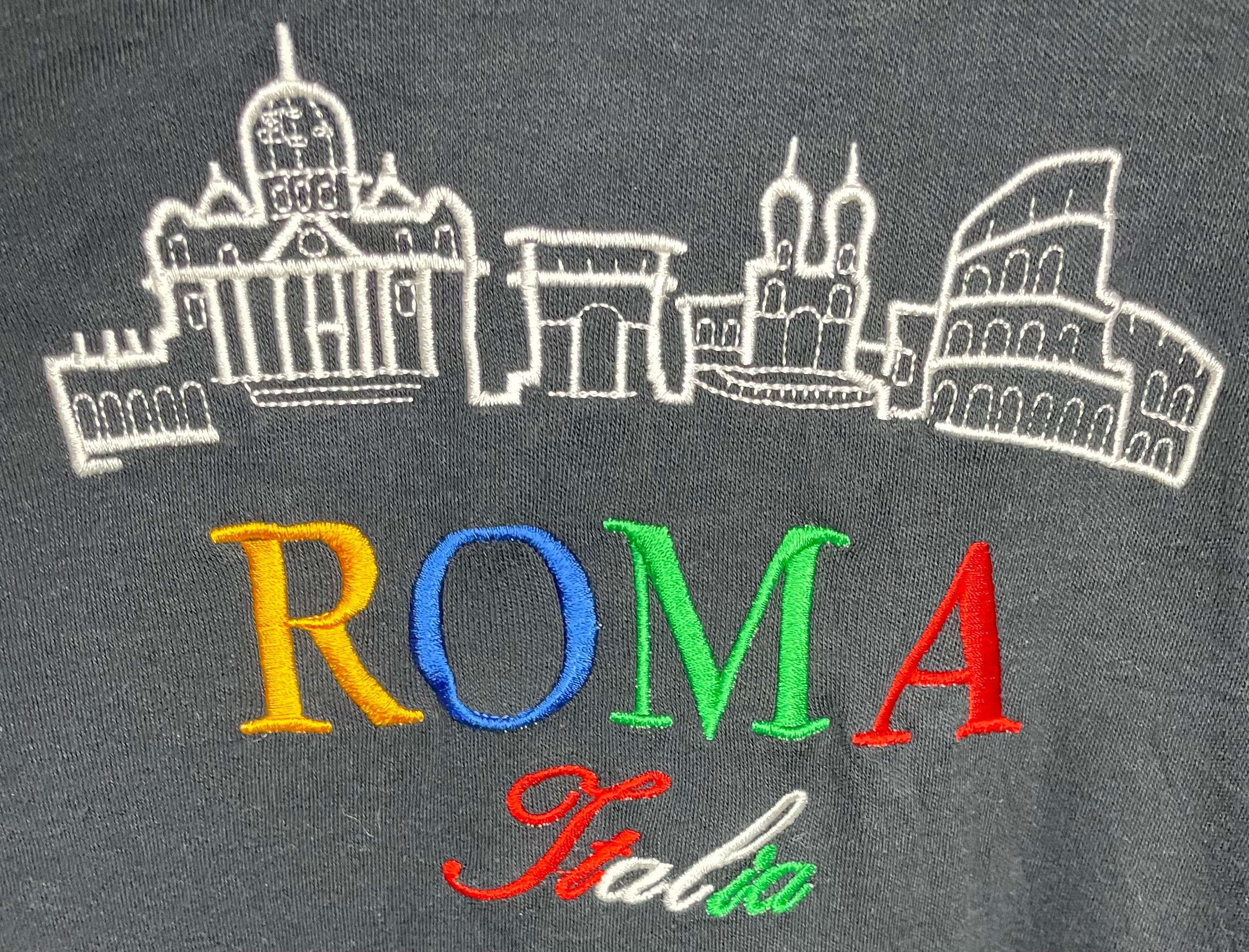 Vintage T-Shirt Rom Italia Schwarz Größe L