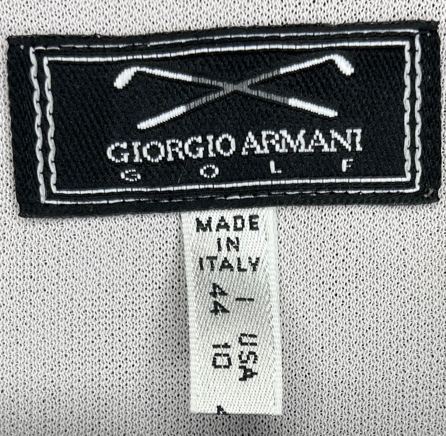 Giorgio Armani Golf kurzarm Zip-Polo Grau Größe M Damen