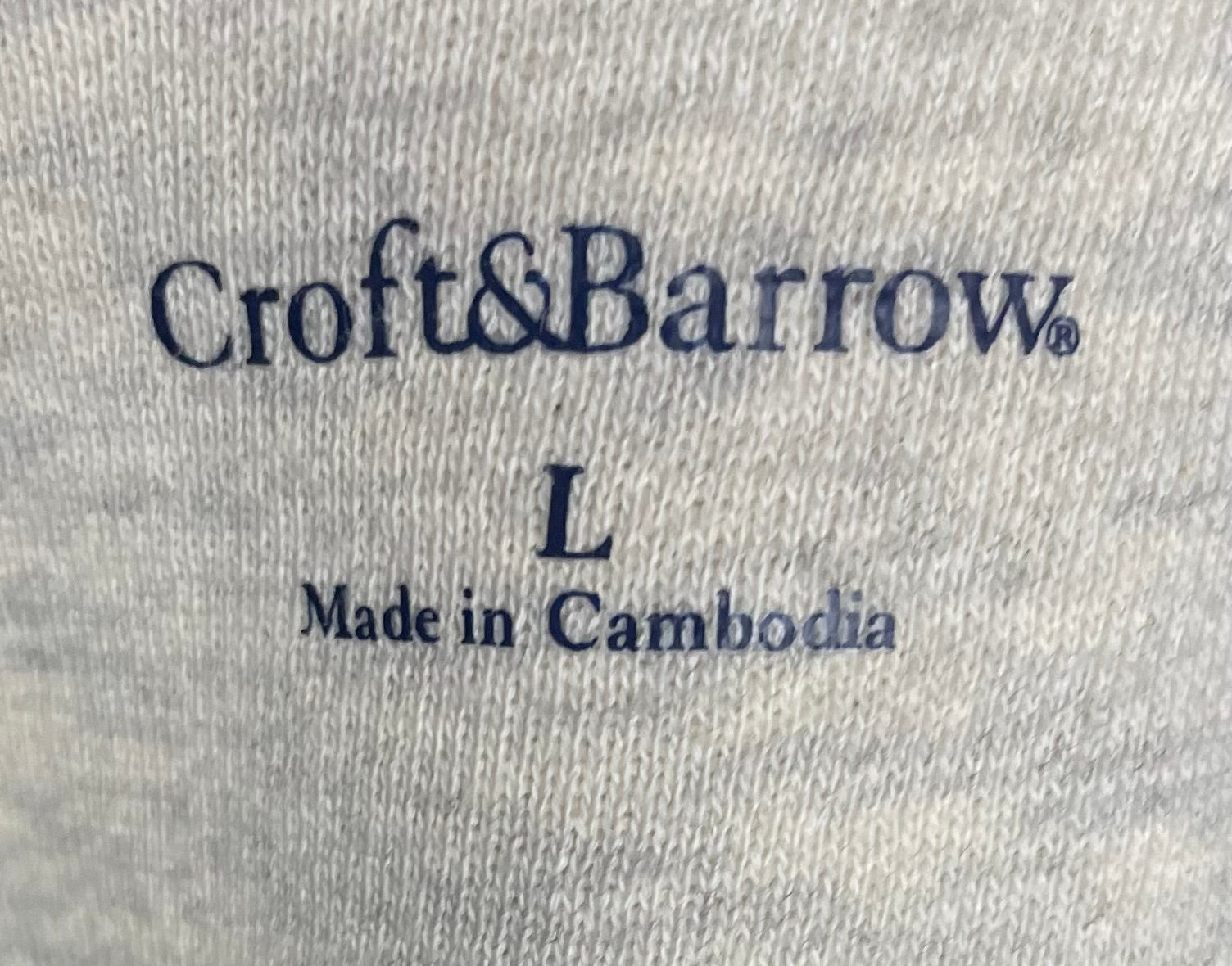 Croft & Barrow Sweater America Hellgrau Größe L