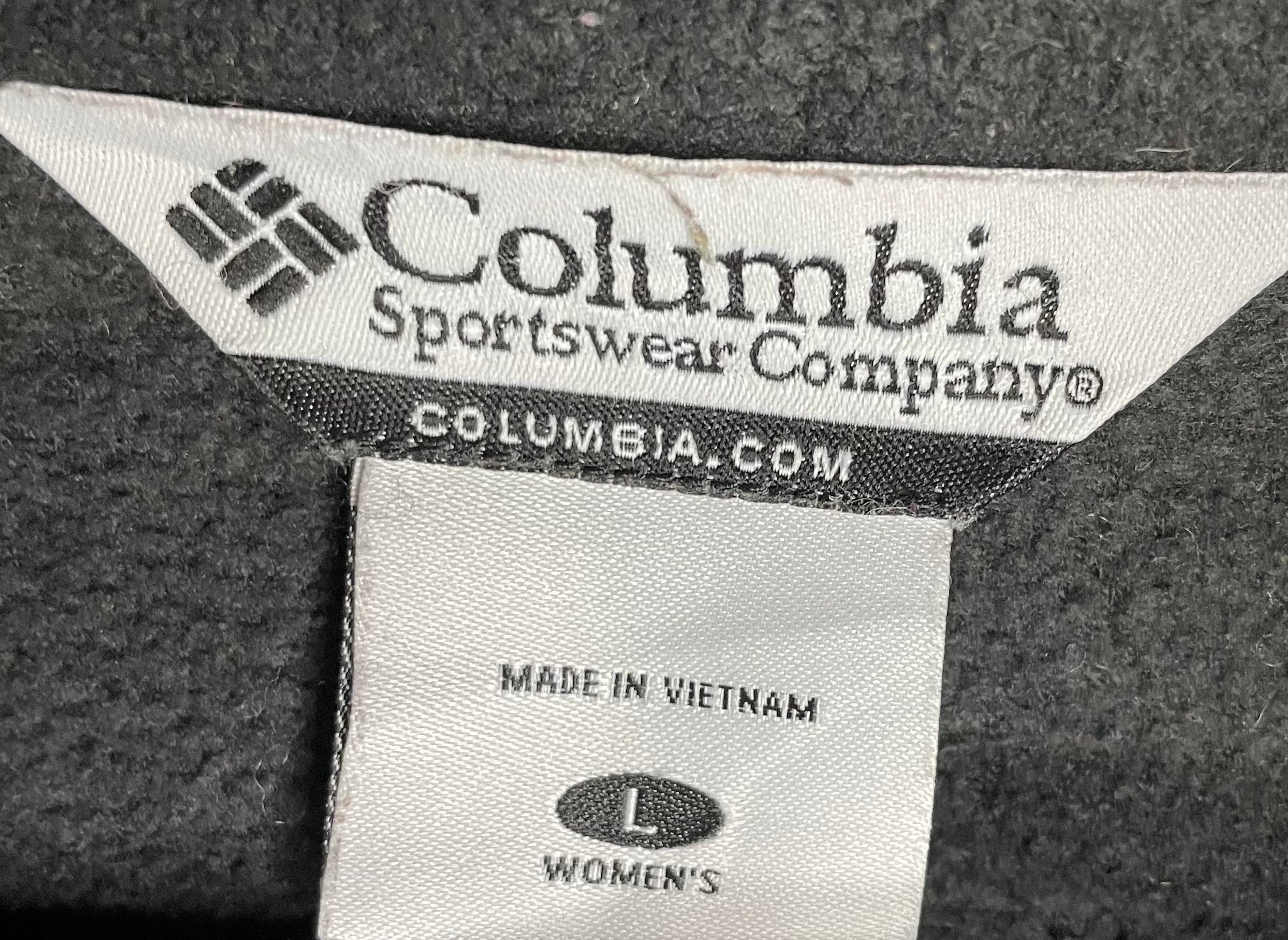 Columbia Vintage Fleece Jacke Schwarz Größe L Damen