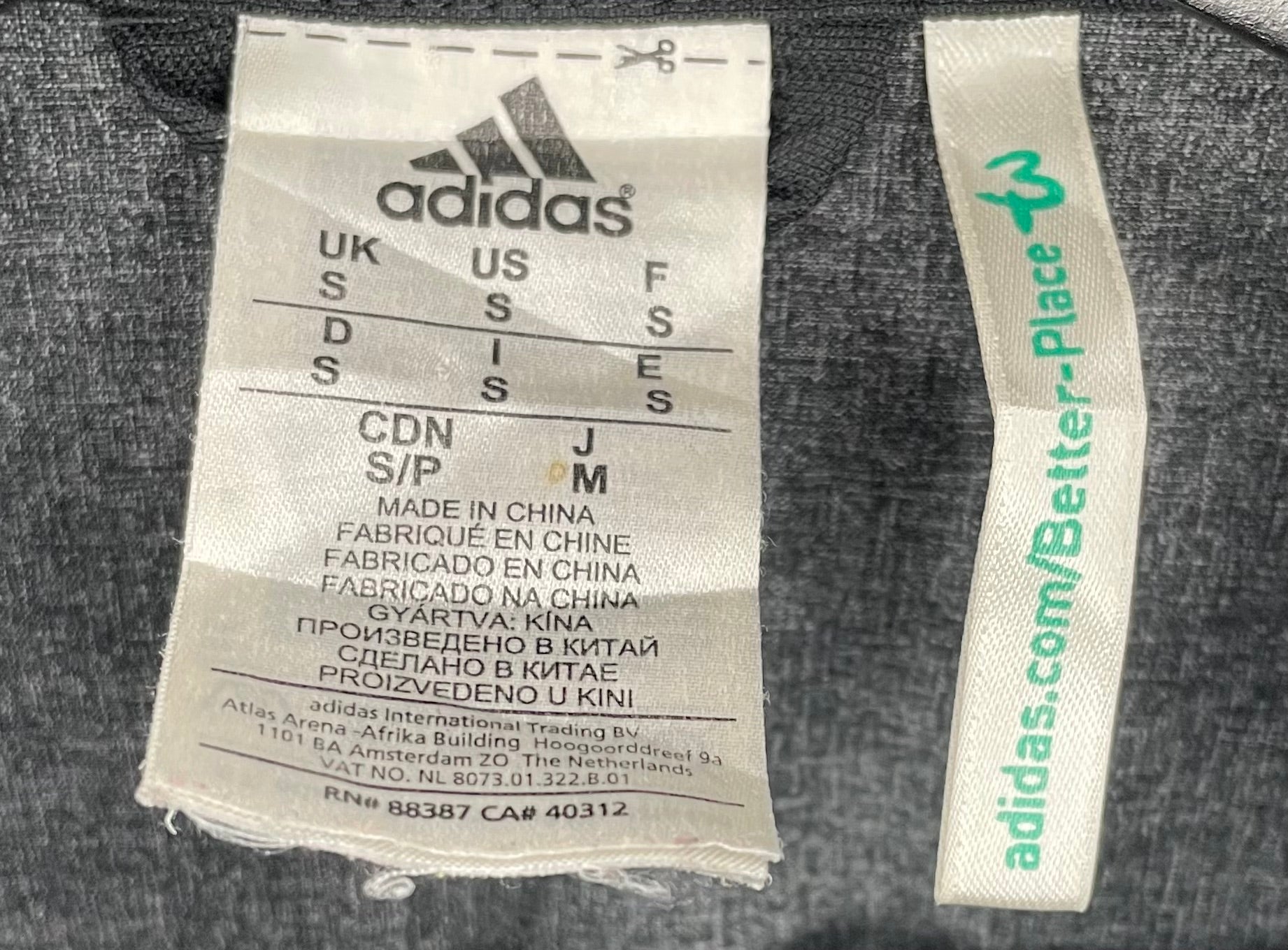 Adidas Vintage Collegejacke Schwarz/Grau Größe S