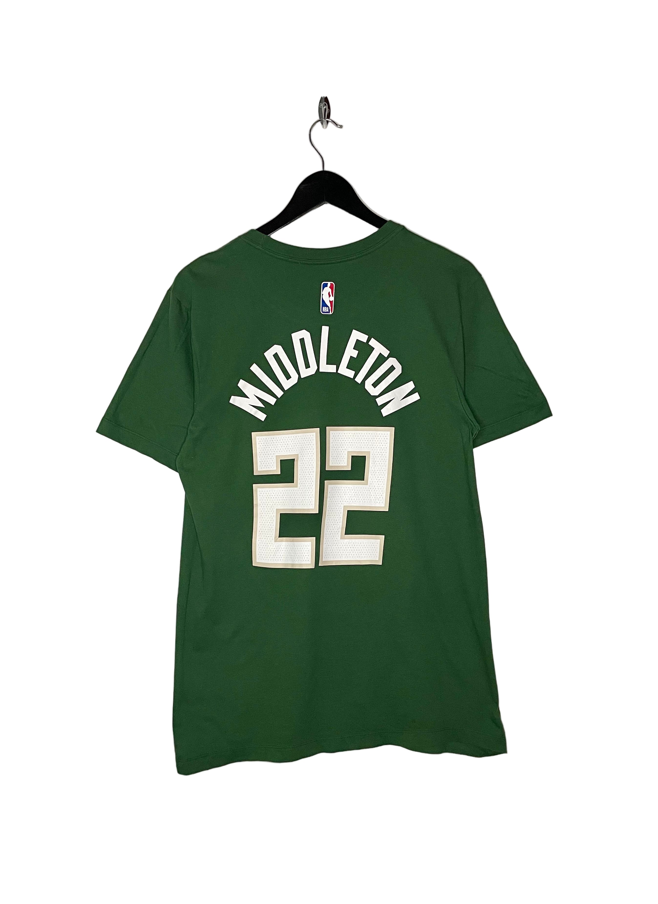 Nike NBA T-Shirt Milwaukee Bucks #22 Khris Middleton Grün Größe S