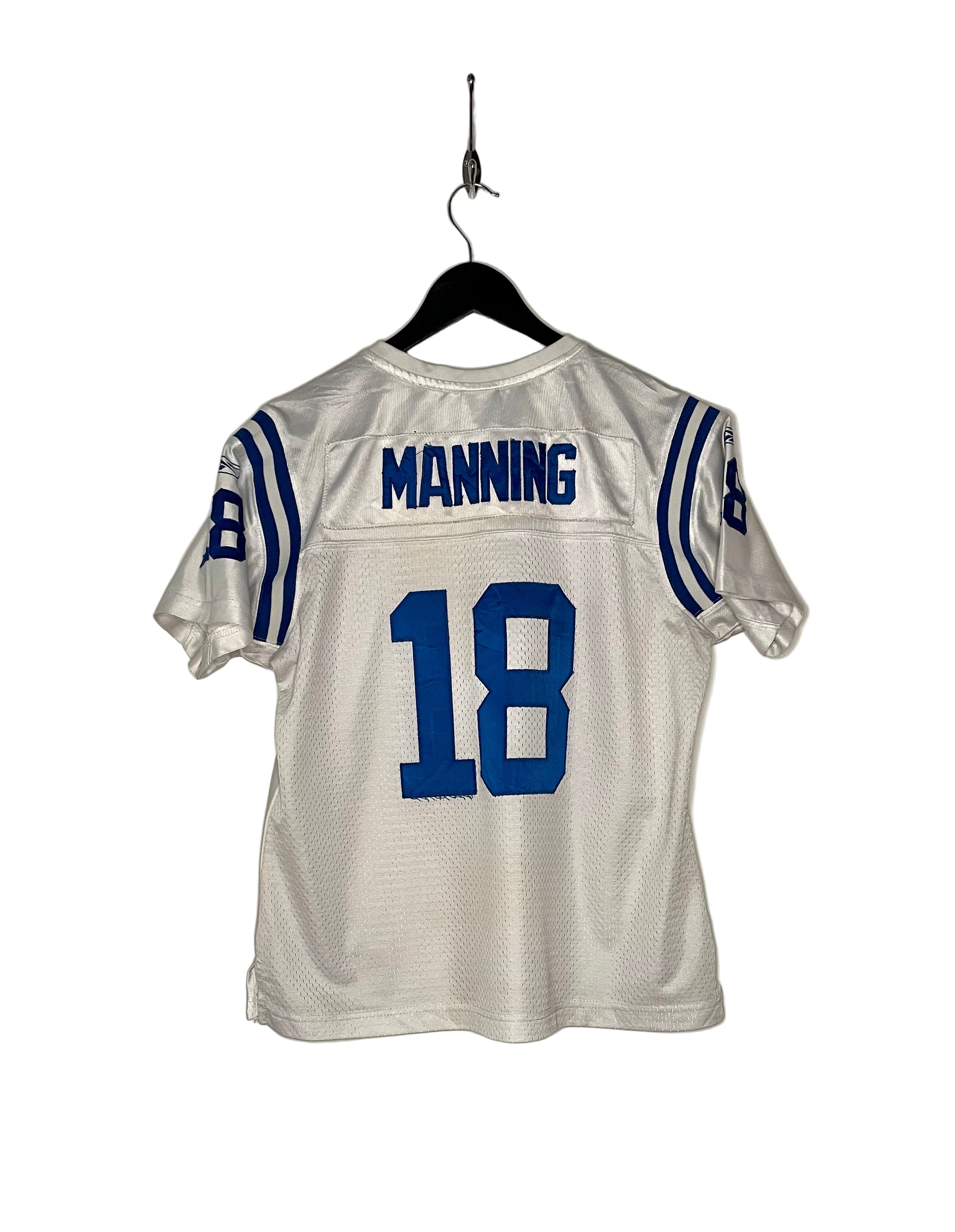 Reebok NFL Indianapolis Colts Jersey #18 Payton Manning Weiß Größe L Damen