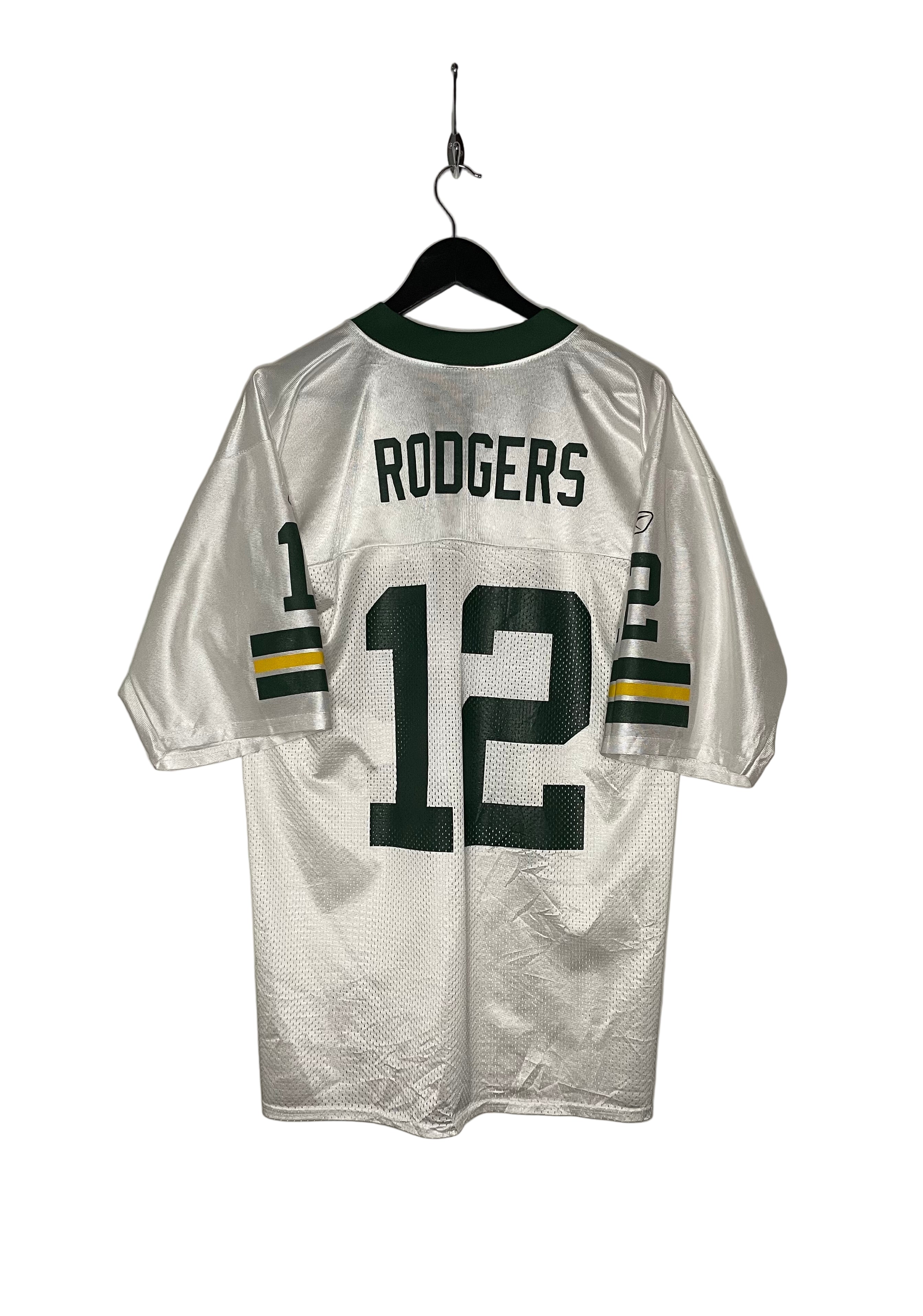 Reebok NFL Green Bay Packers Jersey #12 Aaron Rodgers Weiß Größe M