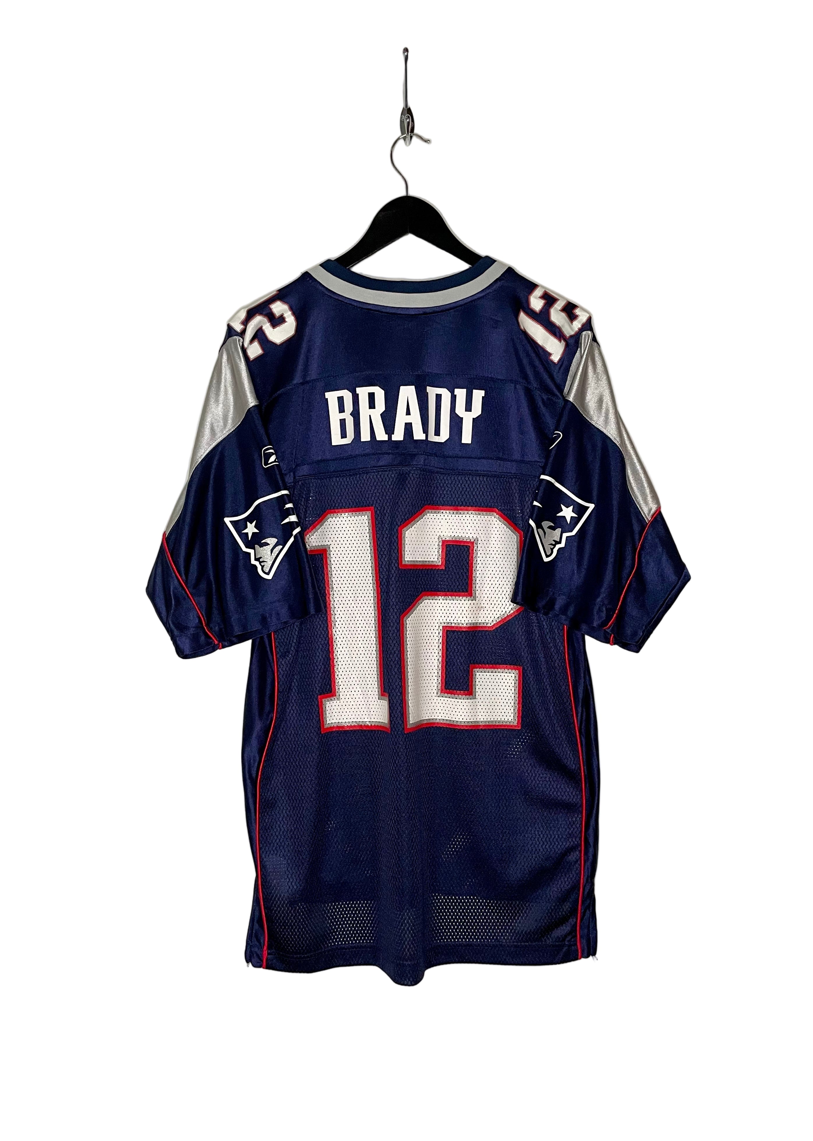 Reebok OnField New England Patriots Jersey #12 Tom Brady Blau Größe M