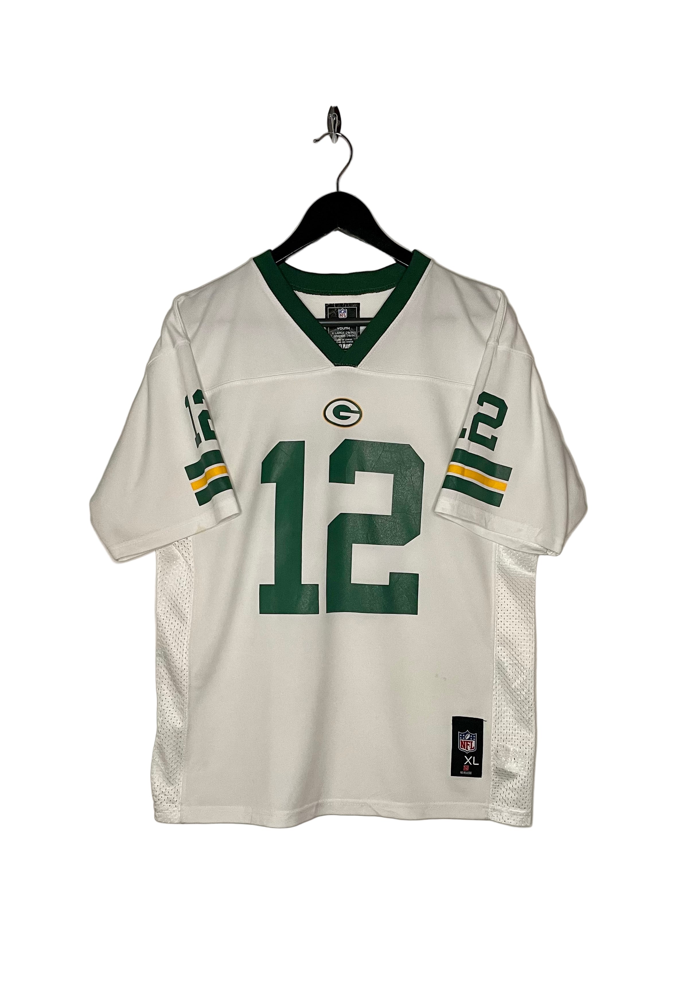 NFL Green Bay Packers Jersey #12 Aaron Rodgers Weiß Größe XL Kinder